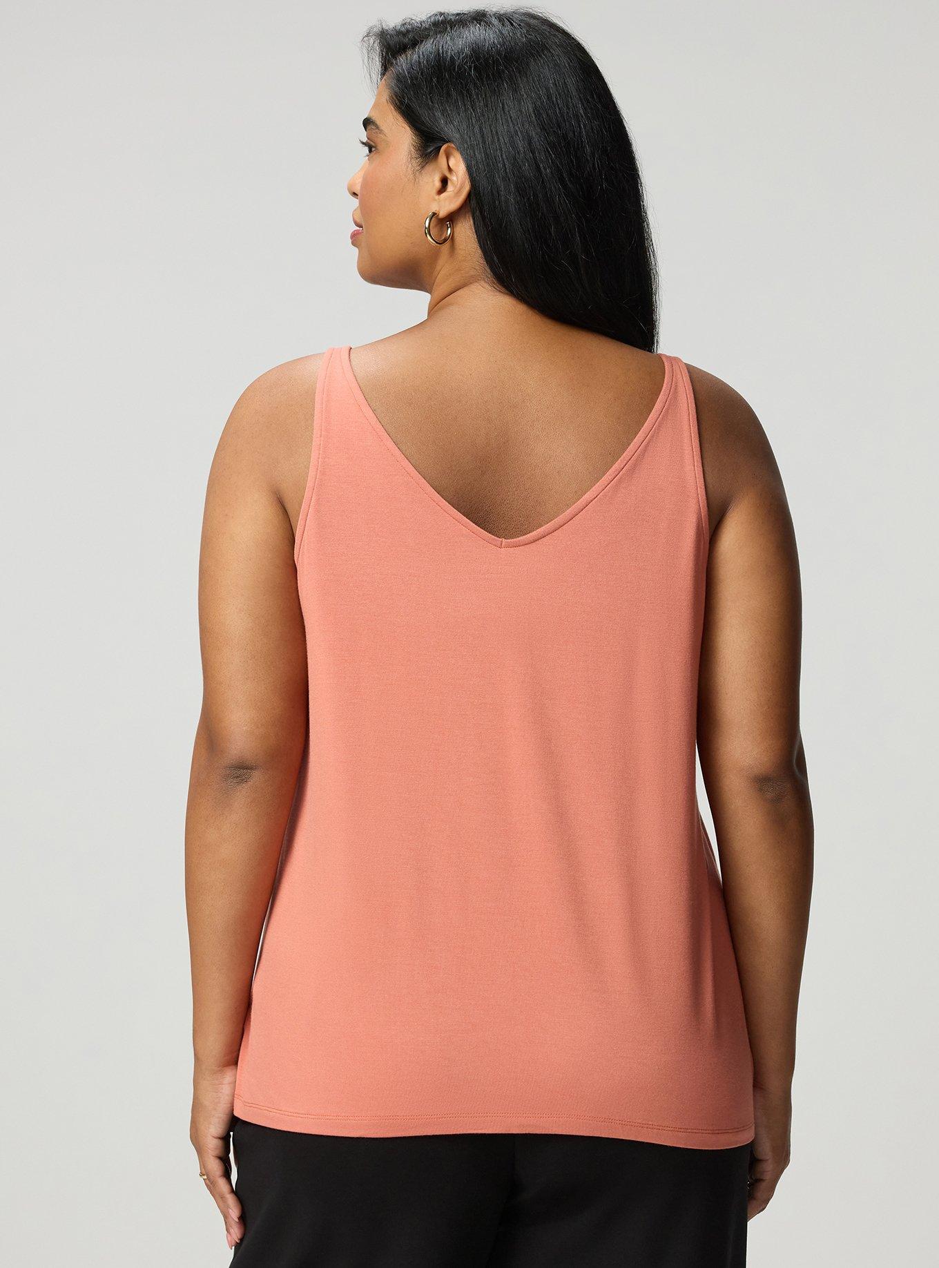 Plus Size Super Soft V-Neck Swing Tank, ARAGON, alternate
