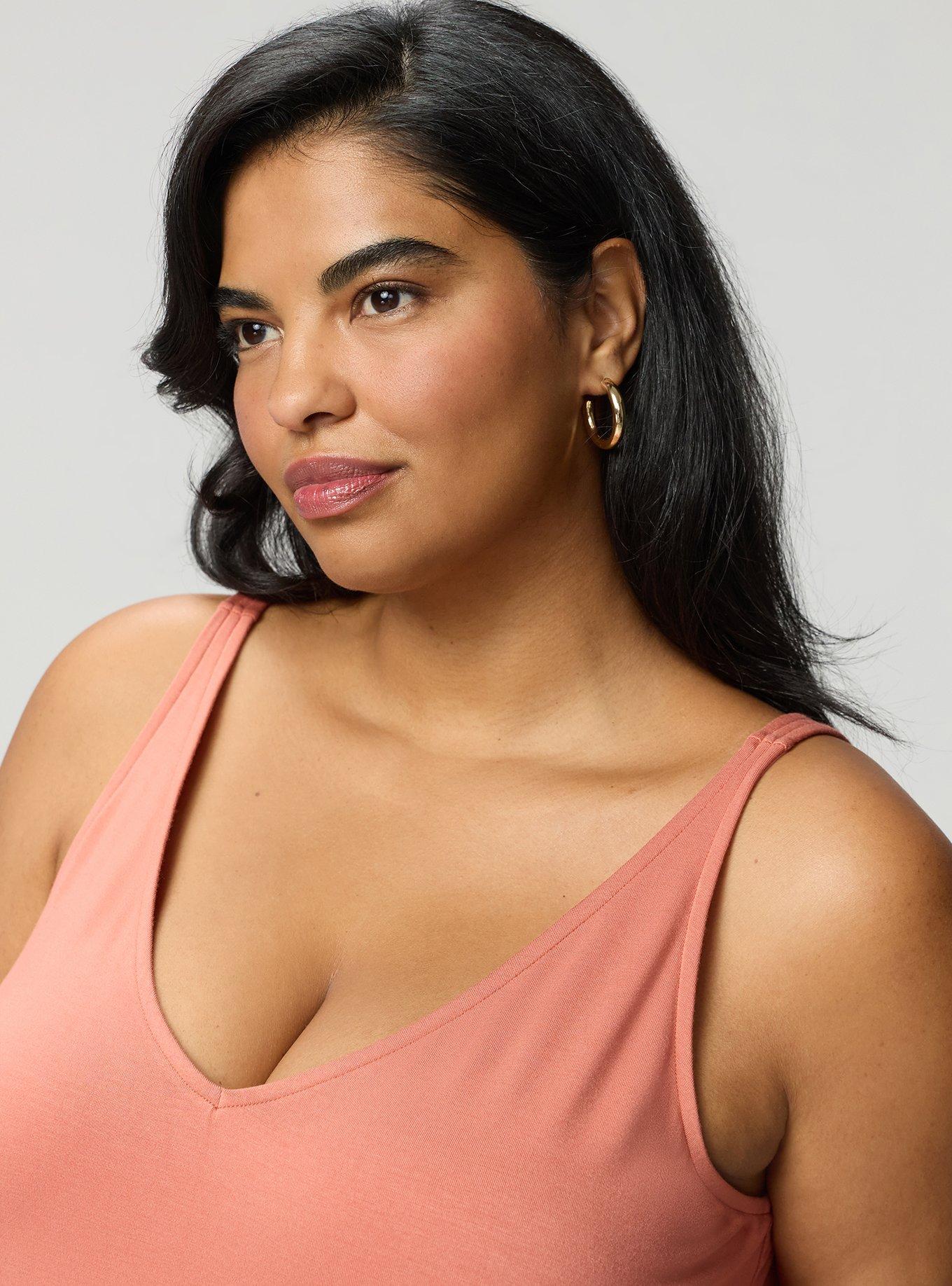 Plus Size Super Soft V-Neck Swing Tank, ARAGON, alternate