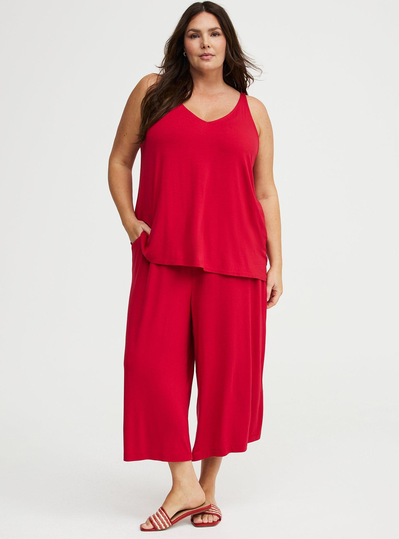 Super Soft V-Neck Swing Tank, JESTER RED, alternate