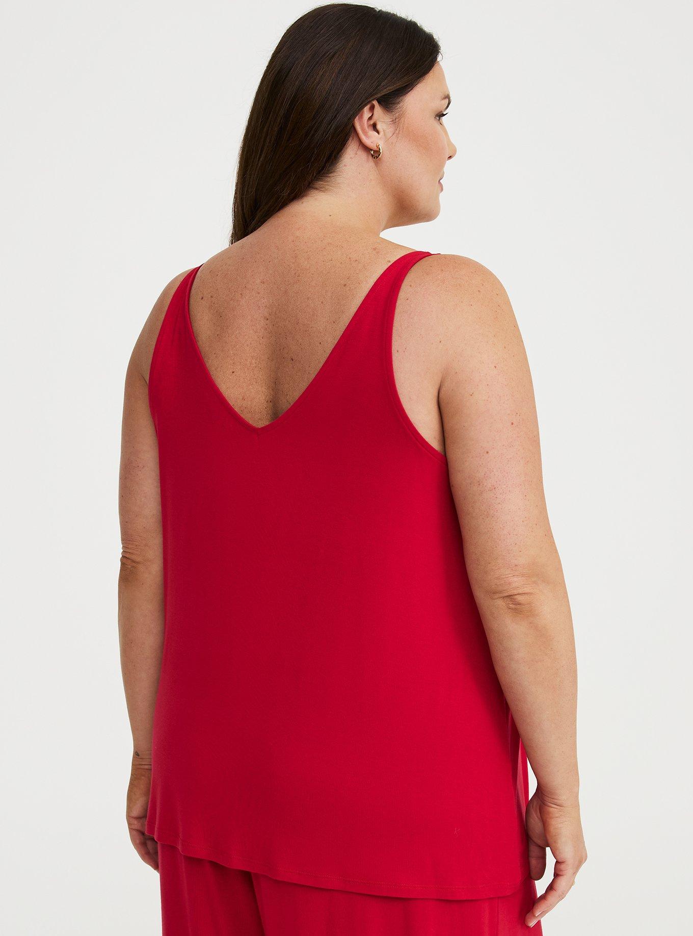 Super Soft V-Neck Swing Tank, JESTER RED, alternate