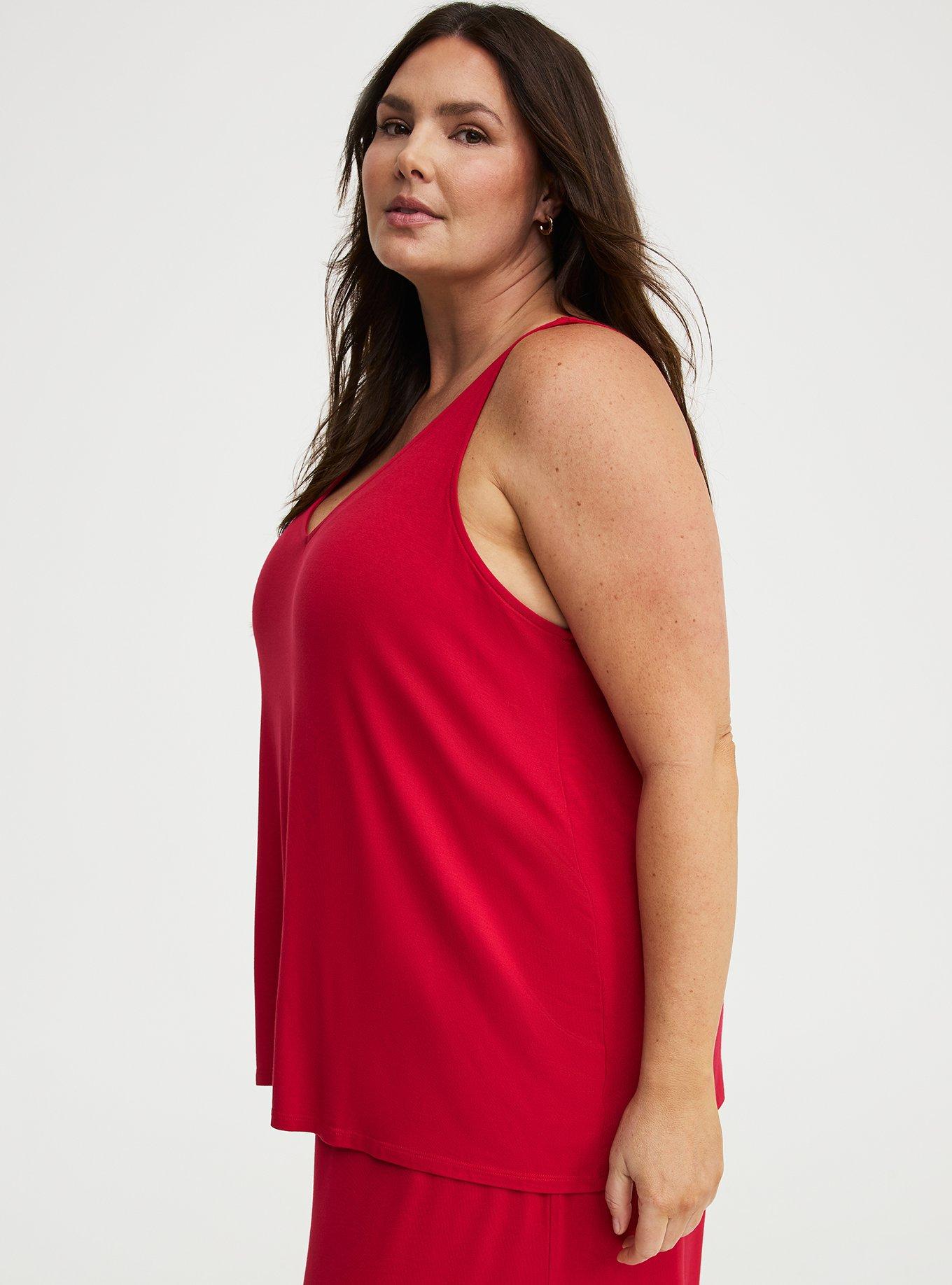 Super Soft V-Neck Swing Tank, JESTER RED, alternate