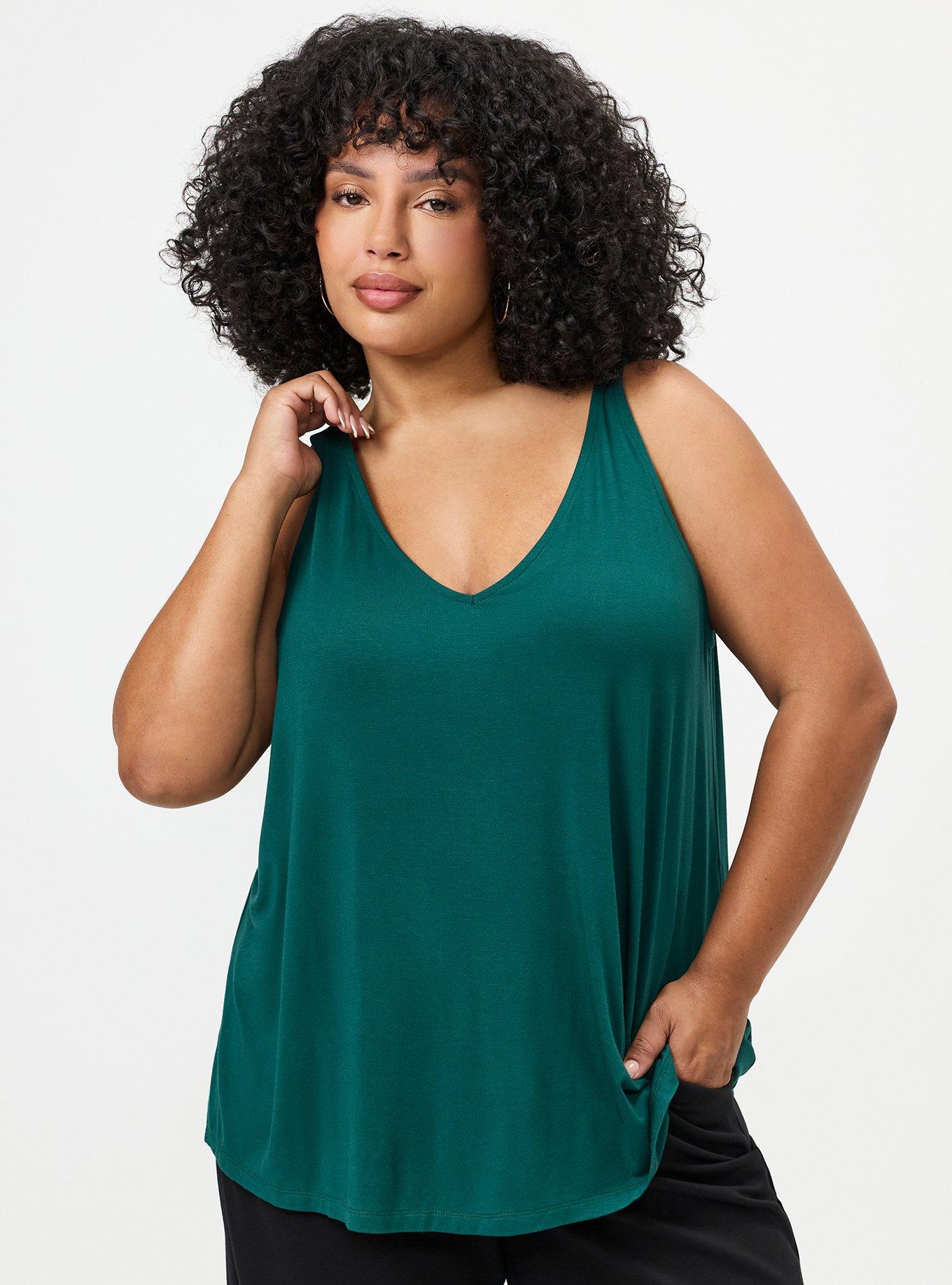 Super Soft V-Neck Swing Tank, BOTANICAL GARDEN, hi-res