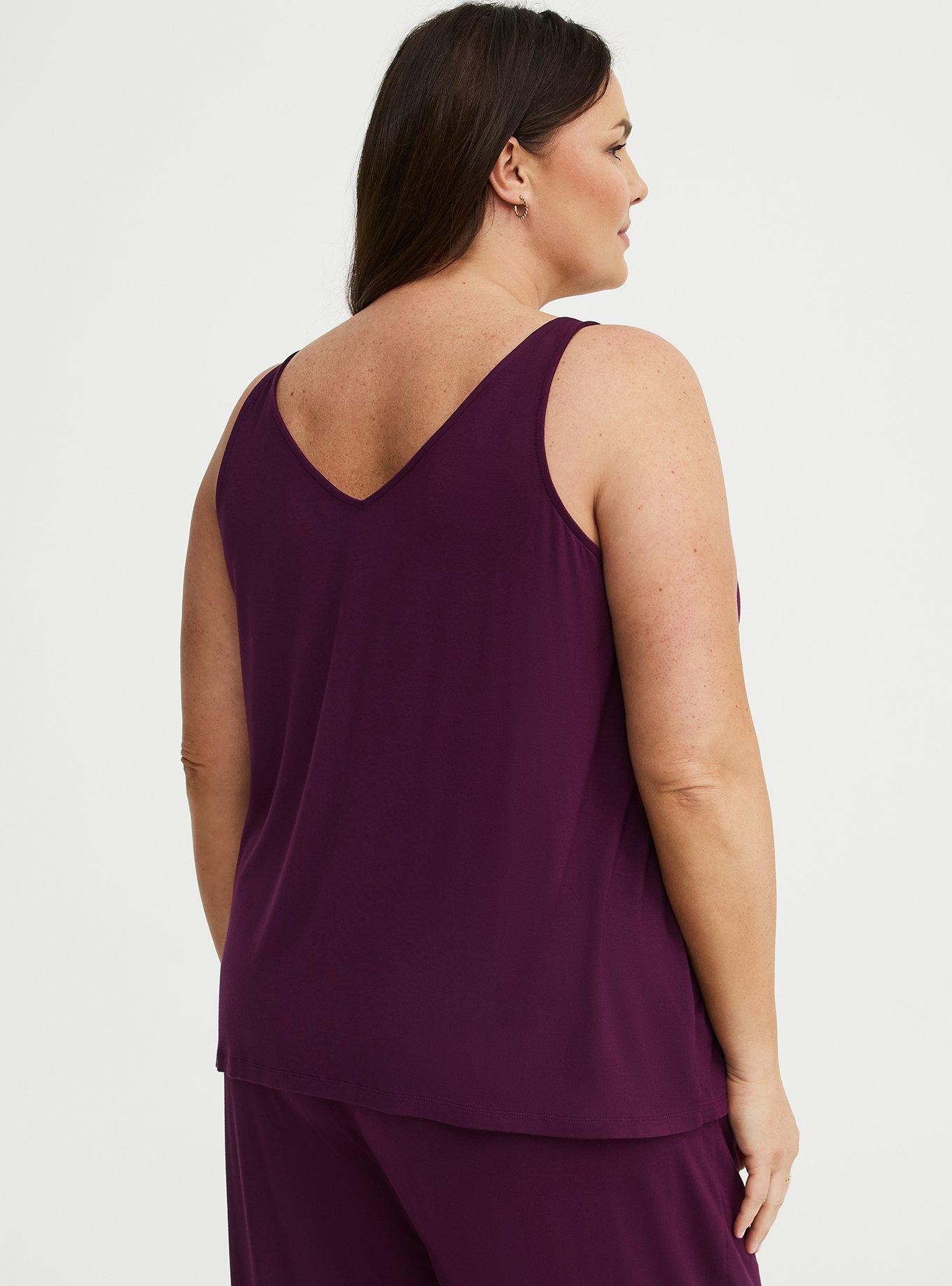 Super Soft V-Neck Swing Tank, POTENT PURPLE, alternate