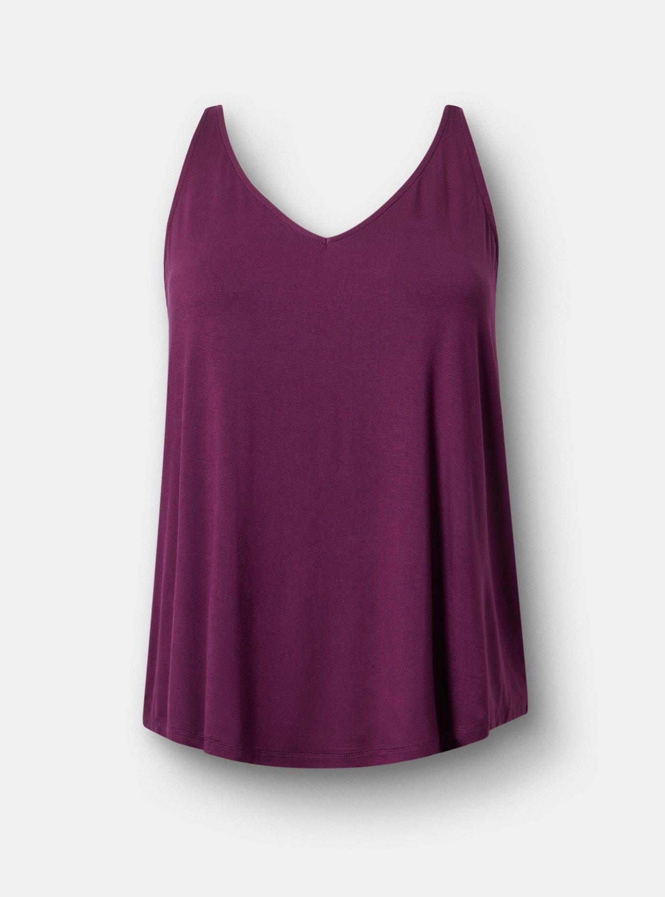 Super Soft V-Neck Swing Tank, POTENT PURPLE, hi-res