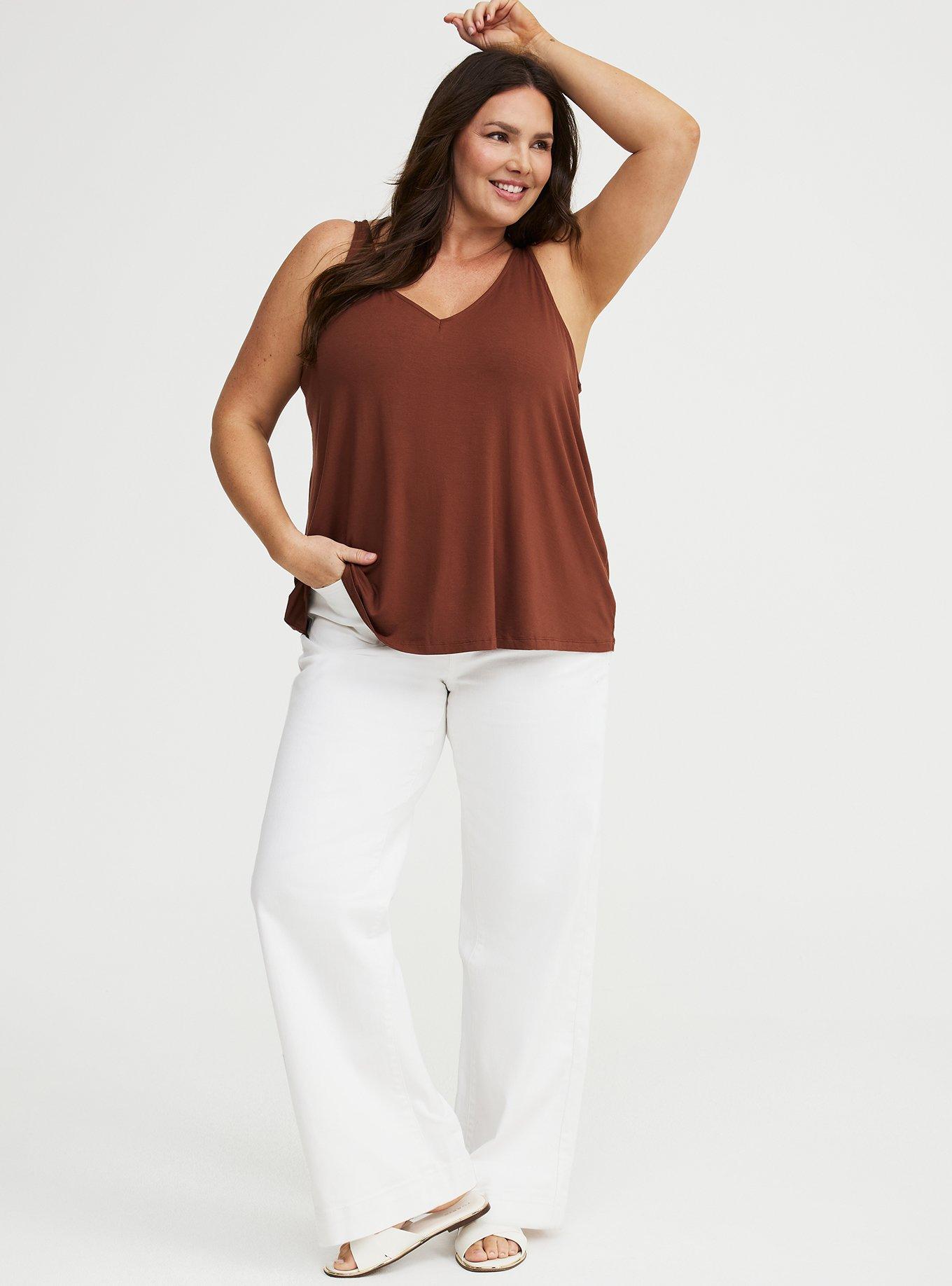 Super Soft V-Neck Swing Tank, CAPPUCCINO, alternate
