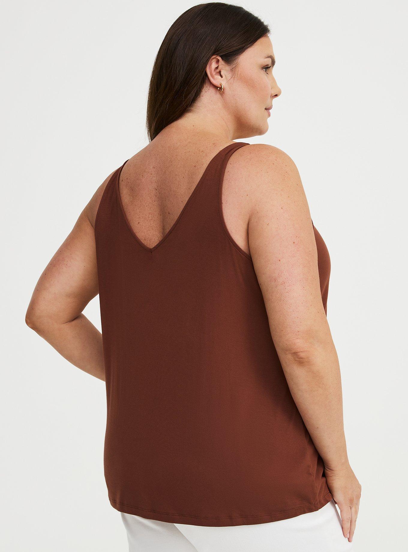 Super Soft V-Neck Swing Tank, CAPPUCCINO, alternate