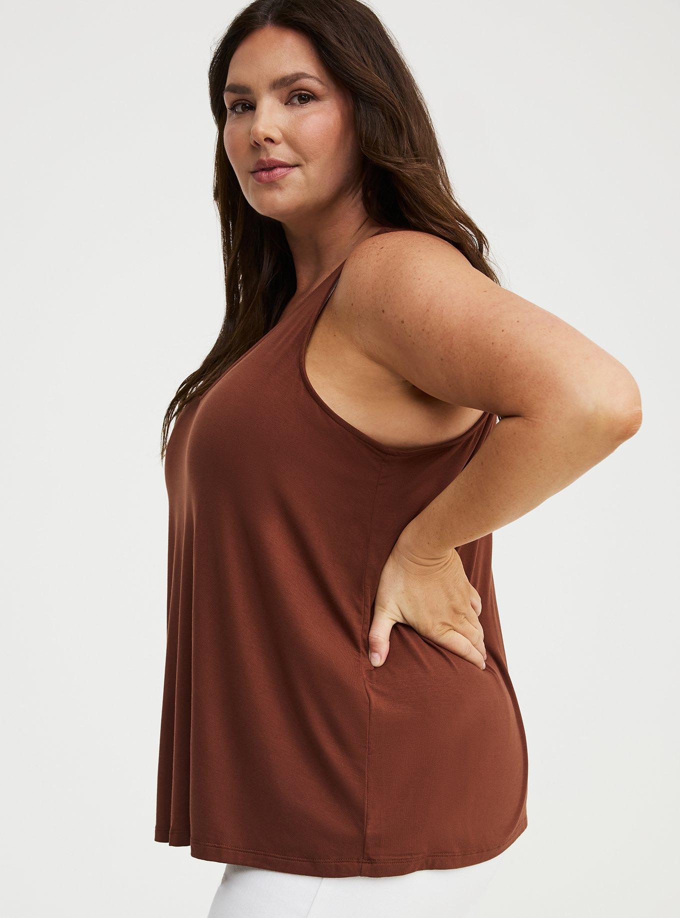 Super Soft V-Neck Swing Tank, CAPPUCCINO, alternate