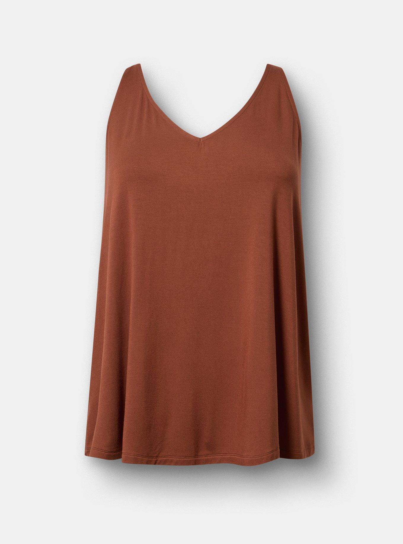 Super Soft V-Neck Swing Tank, CAPPUCCINO, hi-res