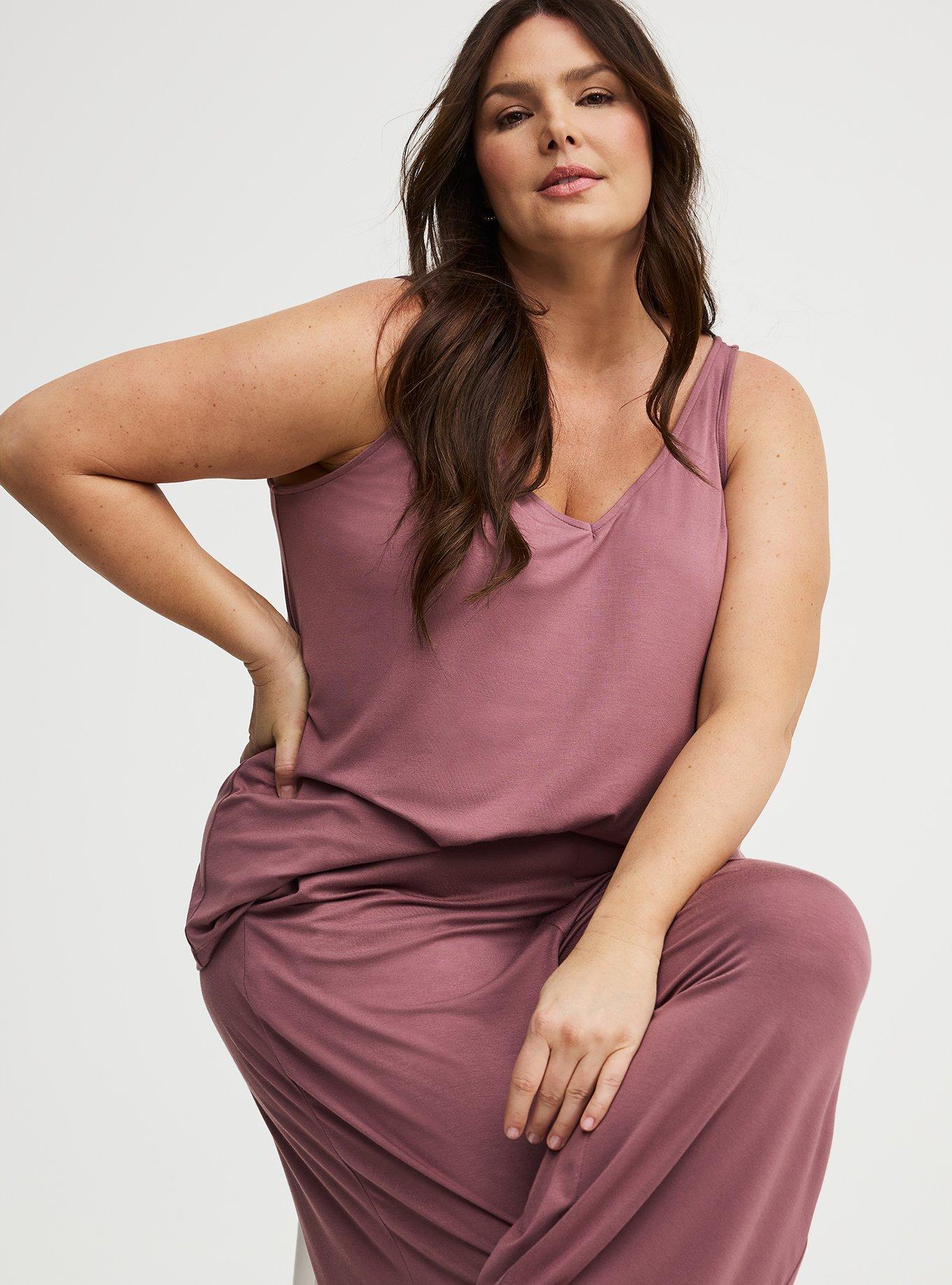 Super Soft V-Neck Swing Tank, ROSE TAUPE, alternate