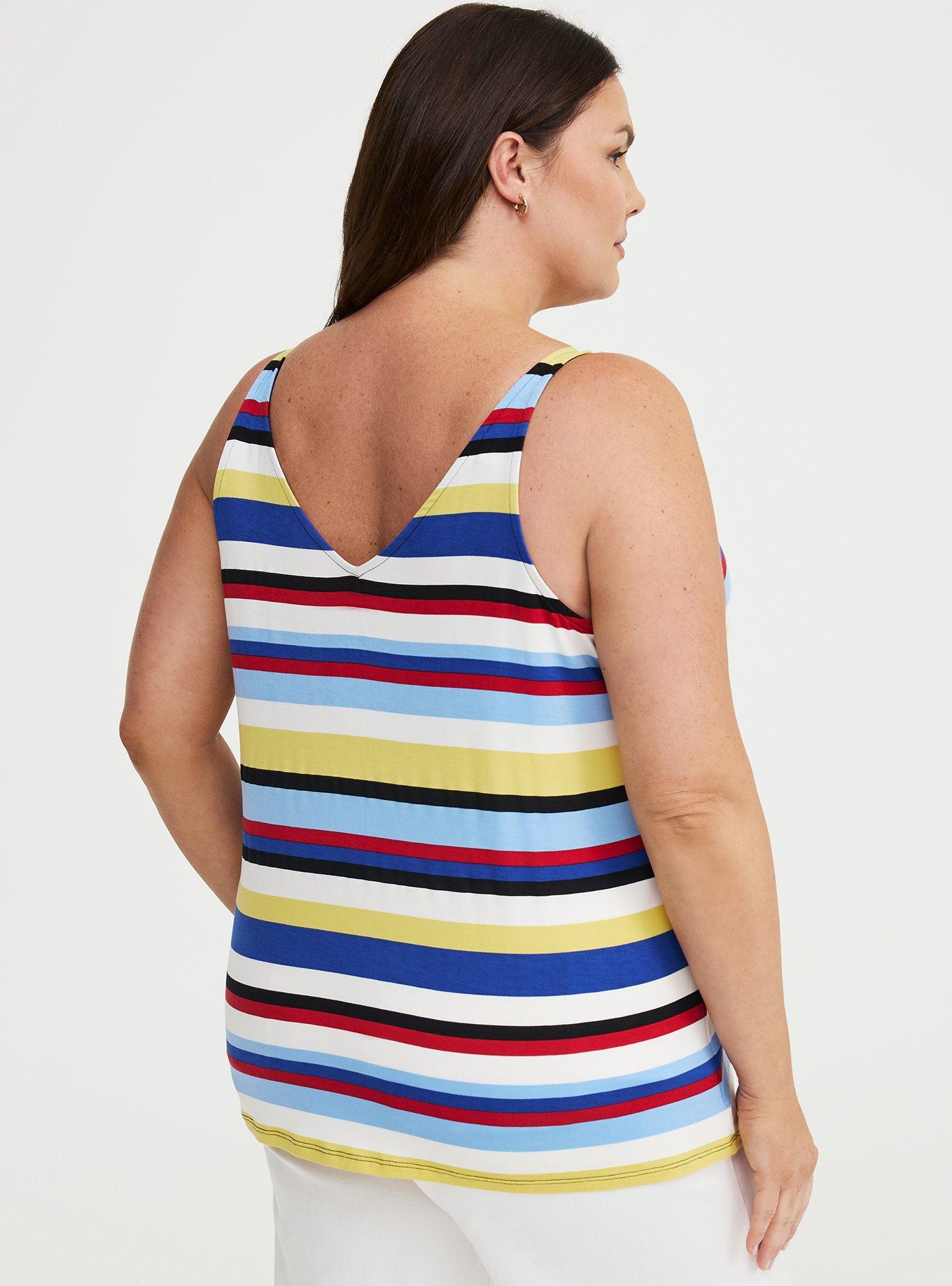 Super Soft V-Neck Swing Tank, PATRIOT STRIPES MULTI, alternate