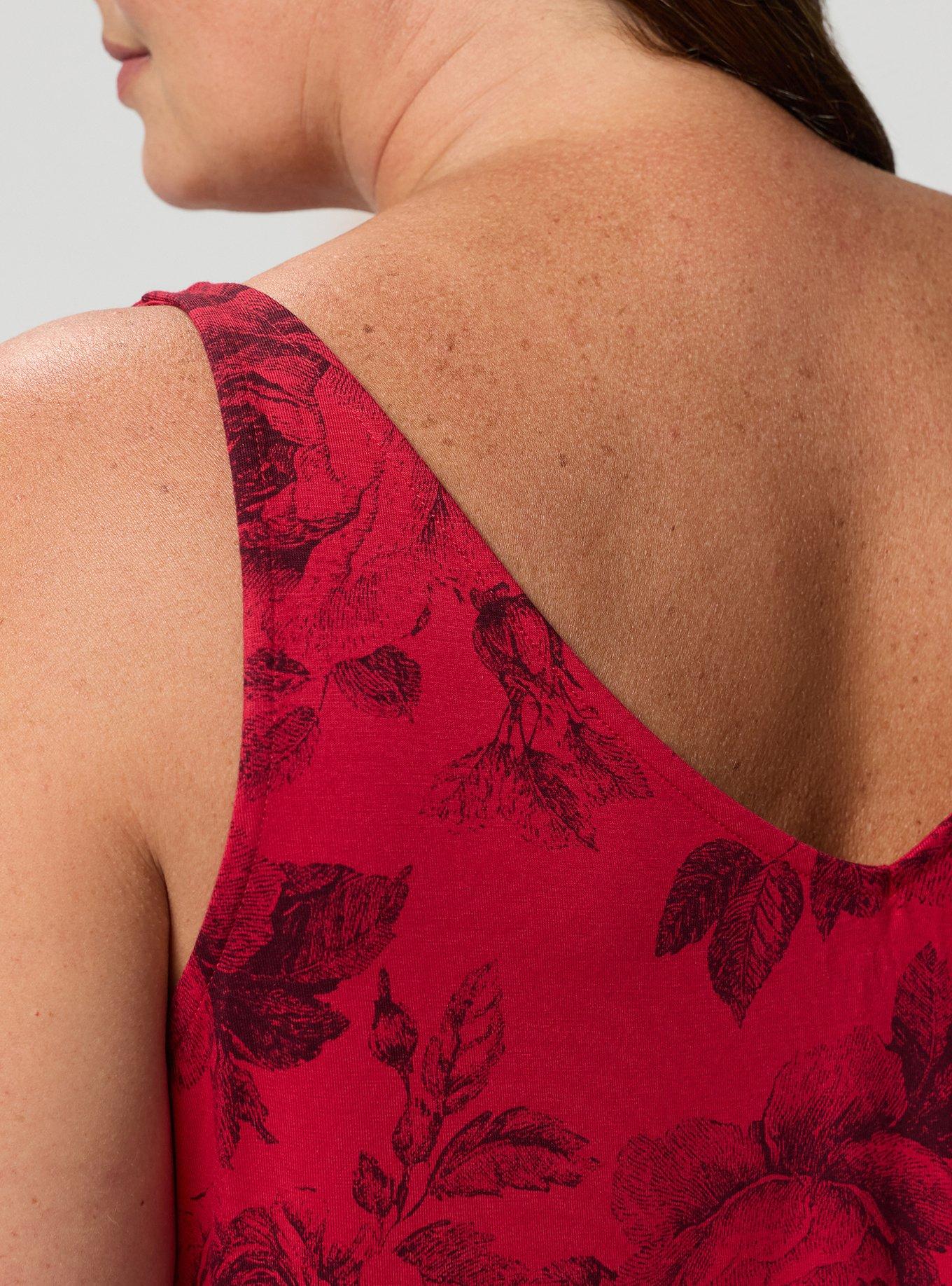 Super Soft V-Neck Swing Tank, MARYANNE FLORAL RED, alternate