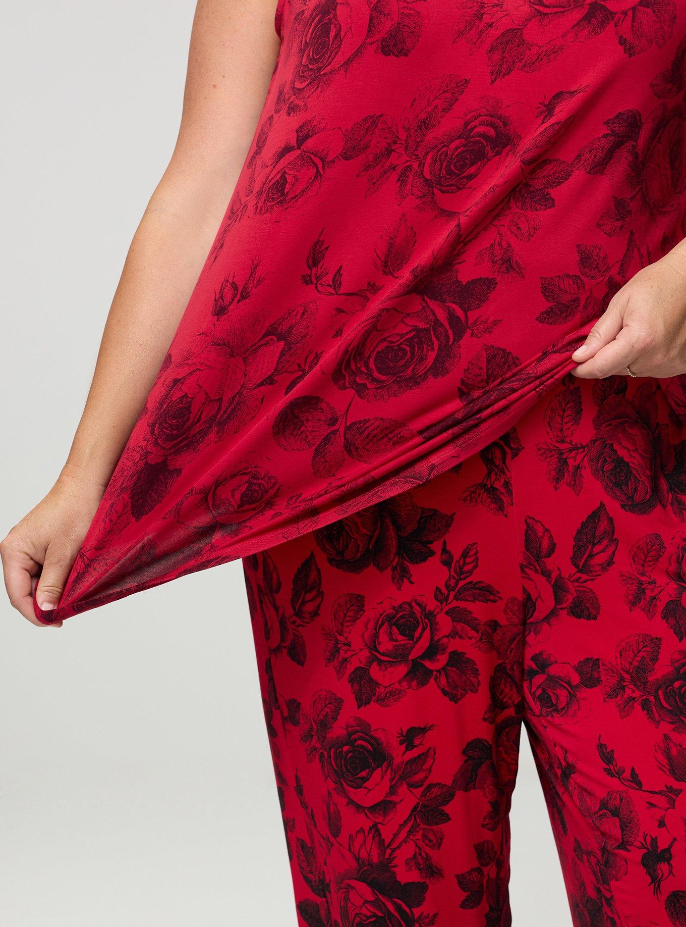 Super Soft V-Neck Swing Tank, MARYANNE FLORAL RED, alternate