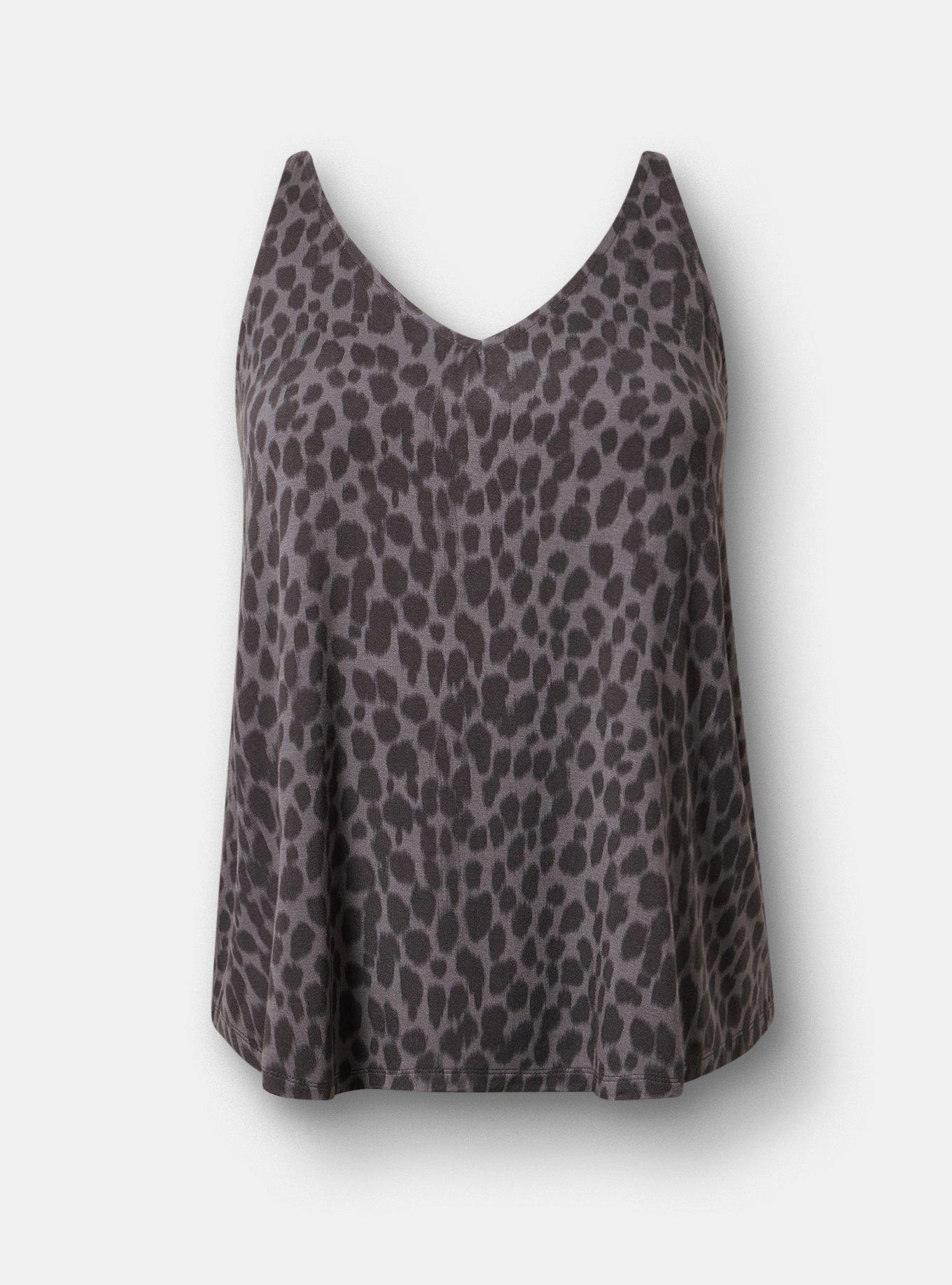 Super Soft V-Neck Swing Tank, IRL CHEETAH FROST, flat