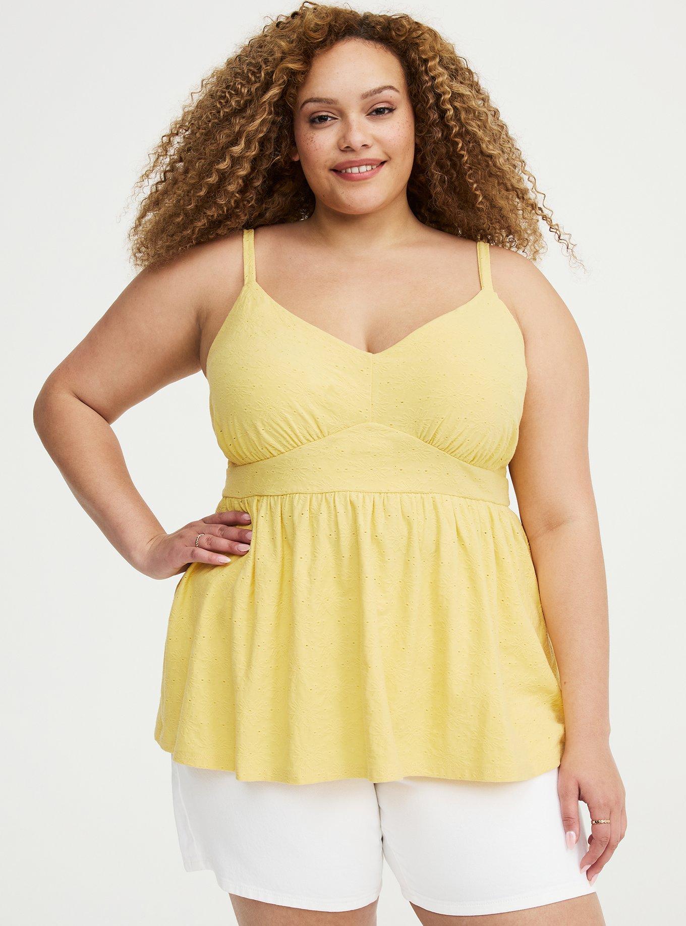 Eyelet Tie-Front Babydoll Cami, SUNDRESS, hi-res