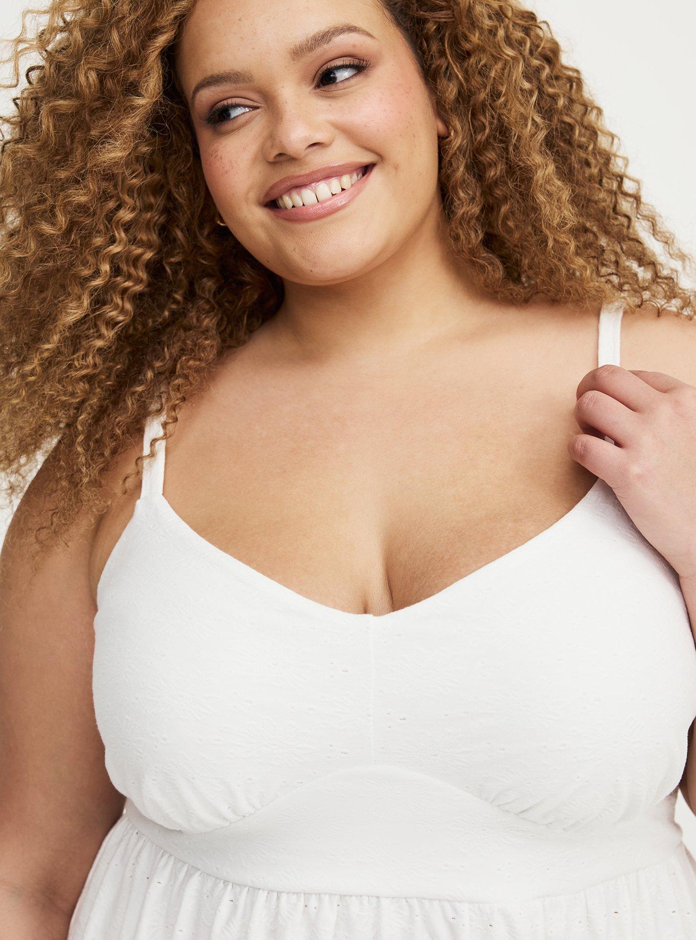 Eyelet Tie-Front Babydoll Cami, BLANC DE BLANC, alternate