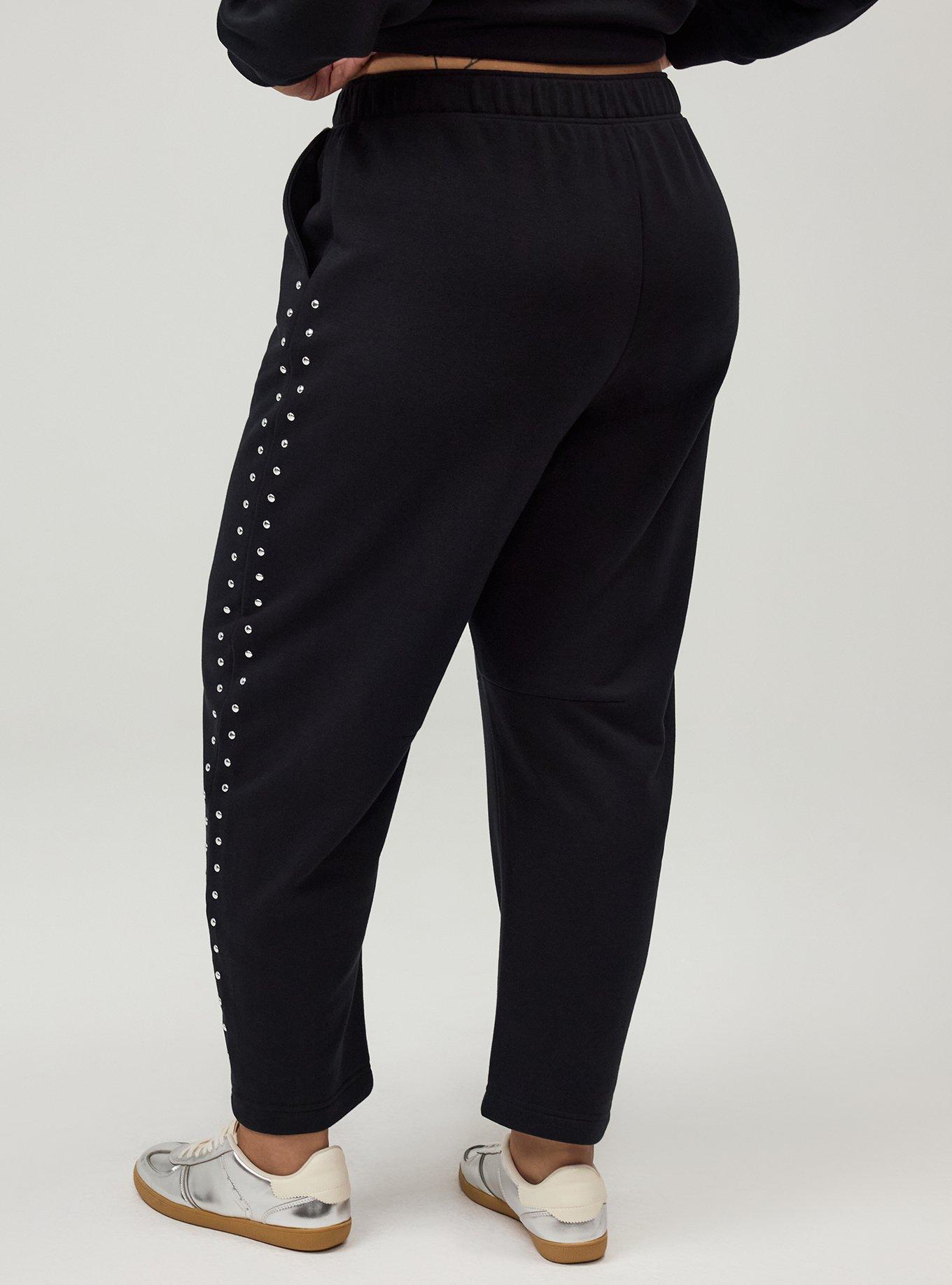 French Terry Pull-On Barrel Sweatpant, BLACK, alternate