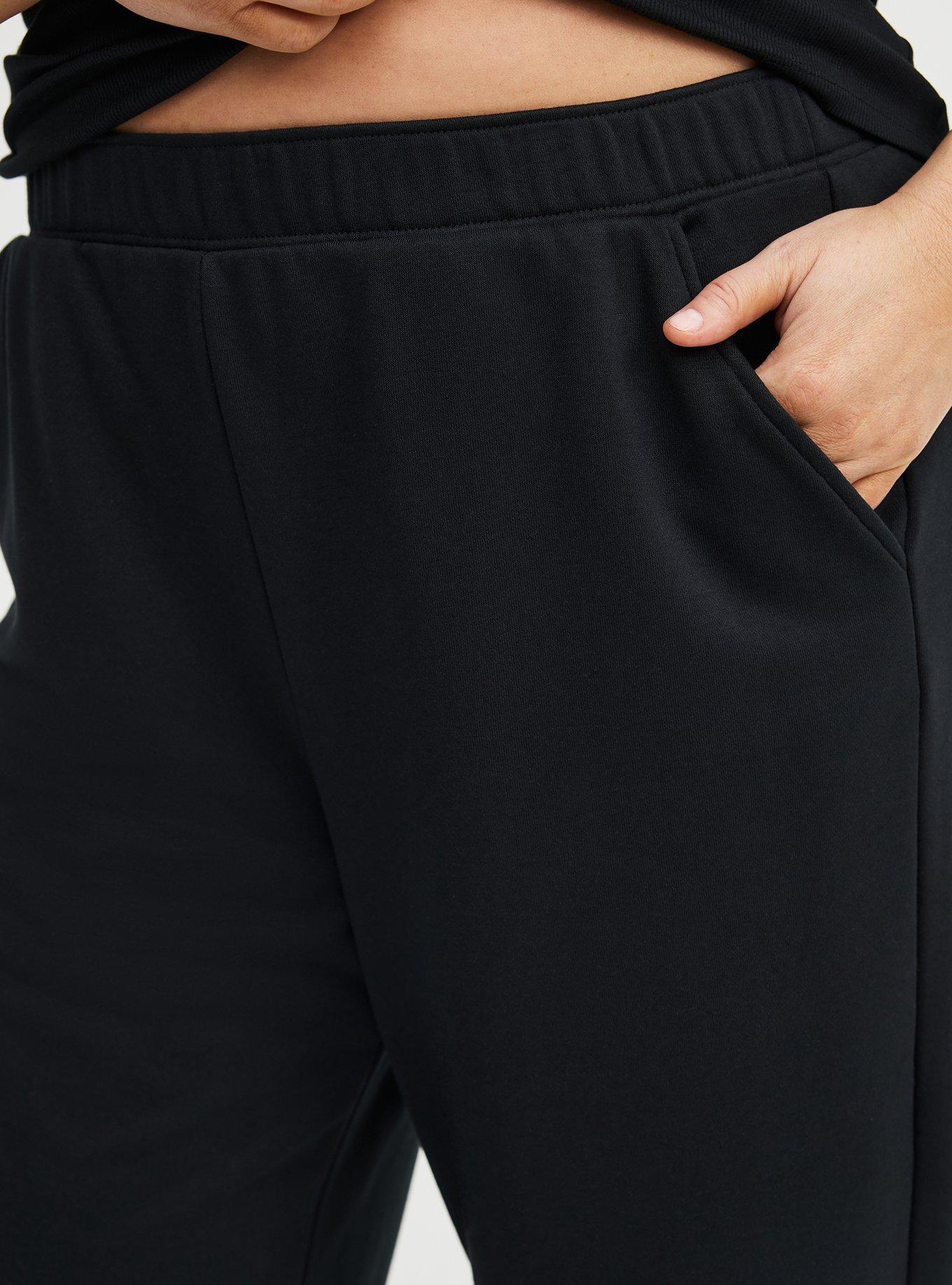 French Terry Pull-On Barrel Sweatpant, DEEP BLACK, alternate