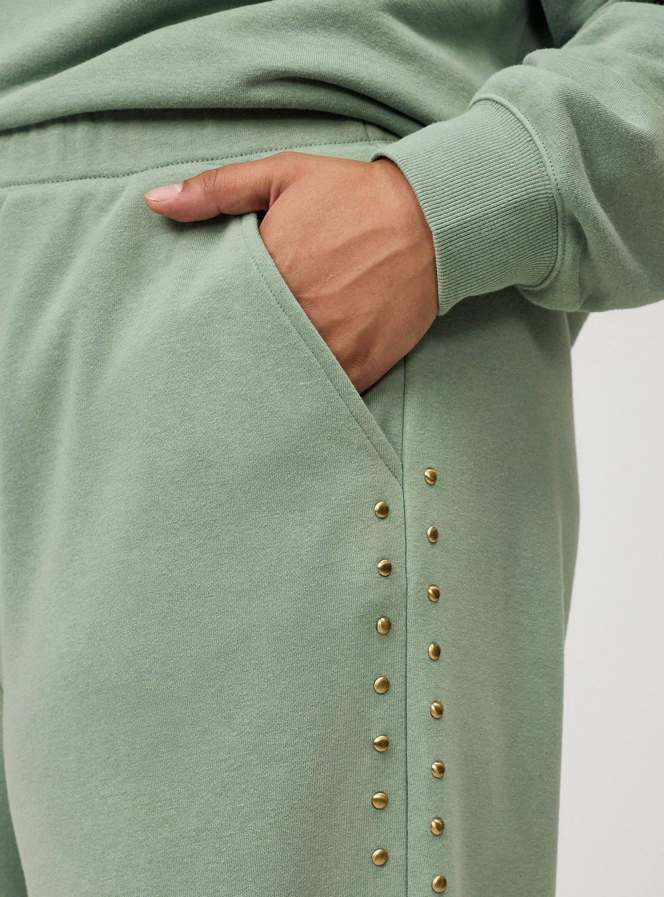 French Terry Pull-On Barrel Sweatpant, HEDGE GREEN, alternate