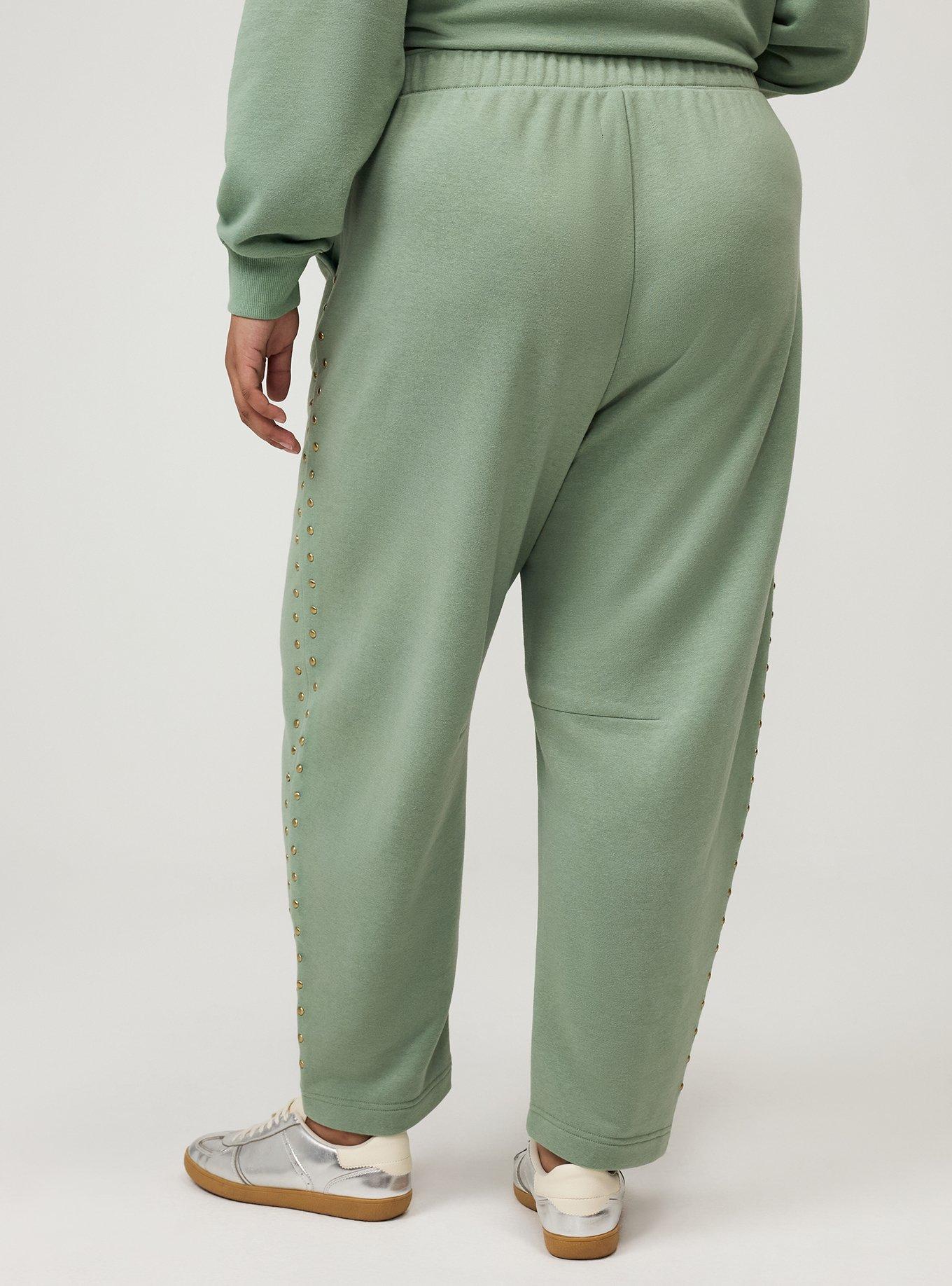 French Terry Pull-On Barrel Sweatpant, HEDGE GREEN, alternate