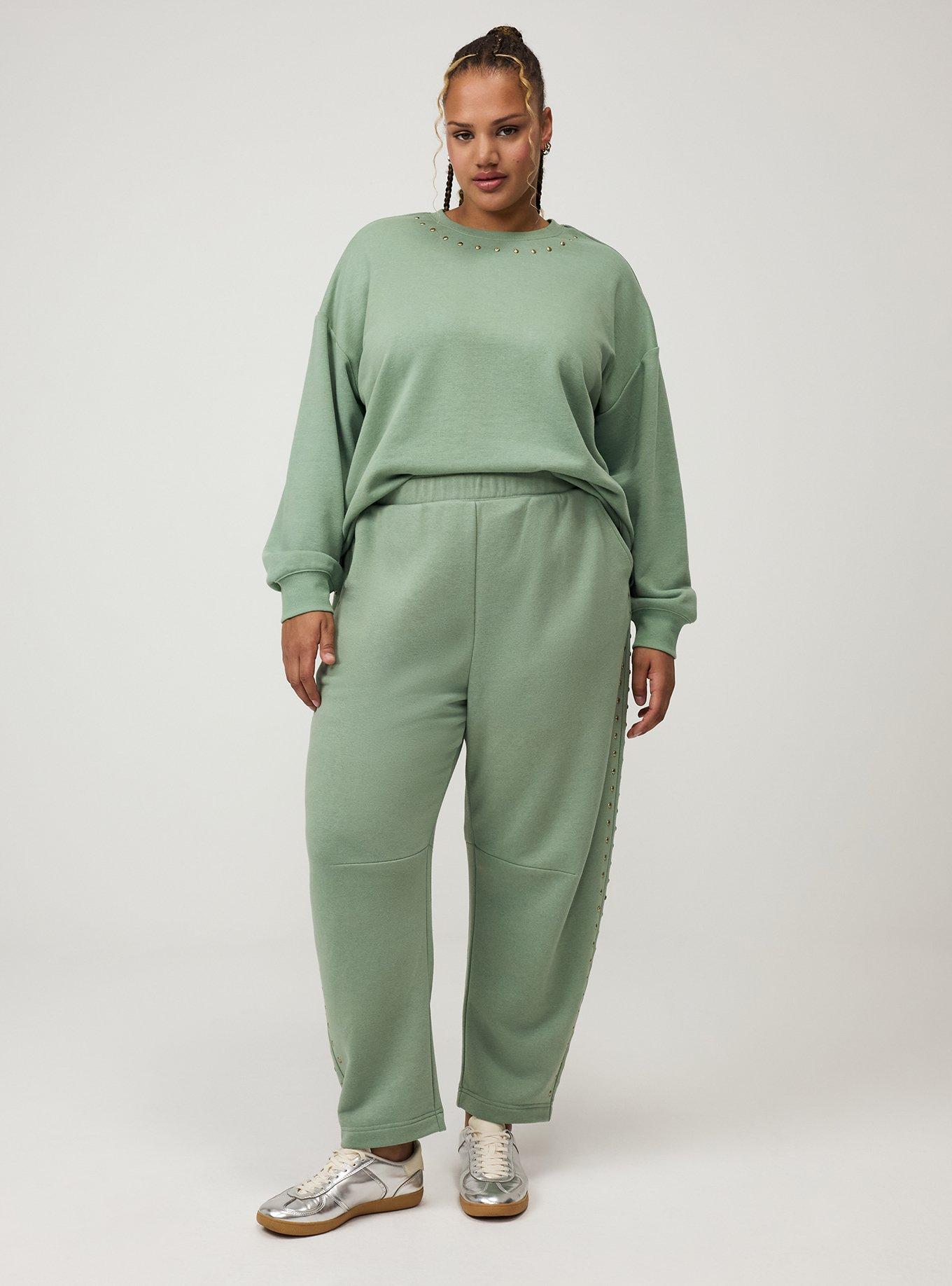 French Terry Pull-On Barrel Sweatpant, HEDGE GREEN, hi-res