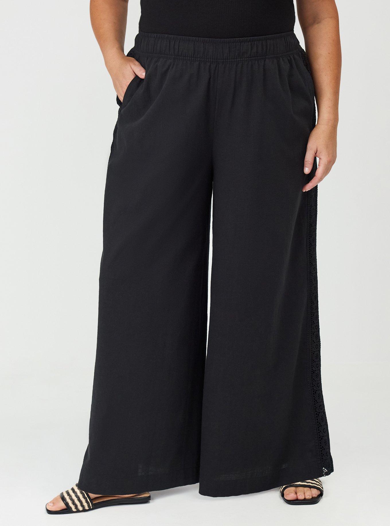 Pull-On Wide-Leg High-Rise Pant, DEEP BLACK, alternate