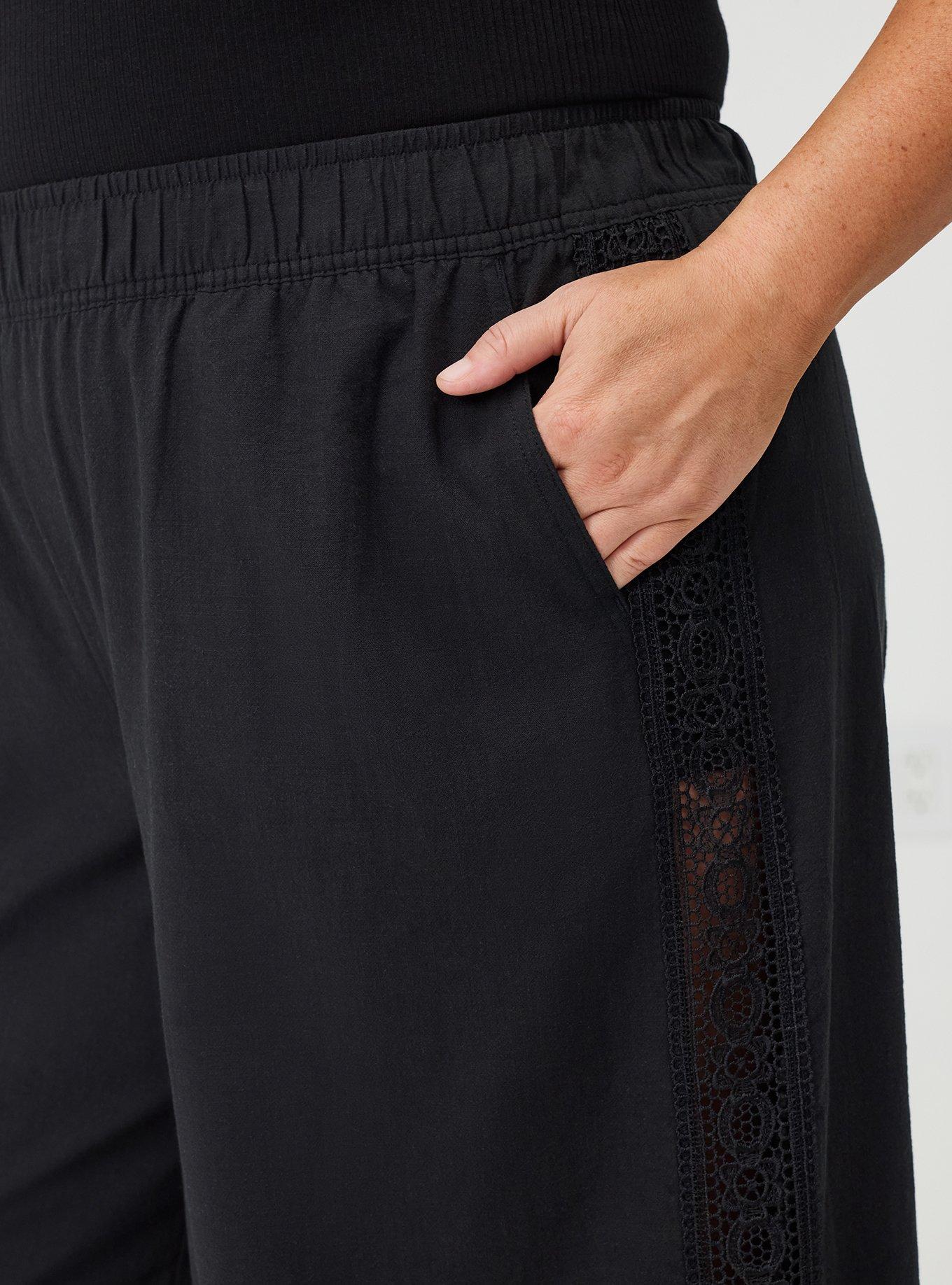 Pull-On Wide-Leg High-Rise Pant, DEEP BLACK, alternate