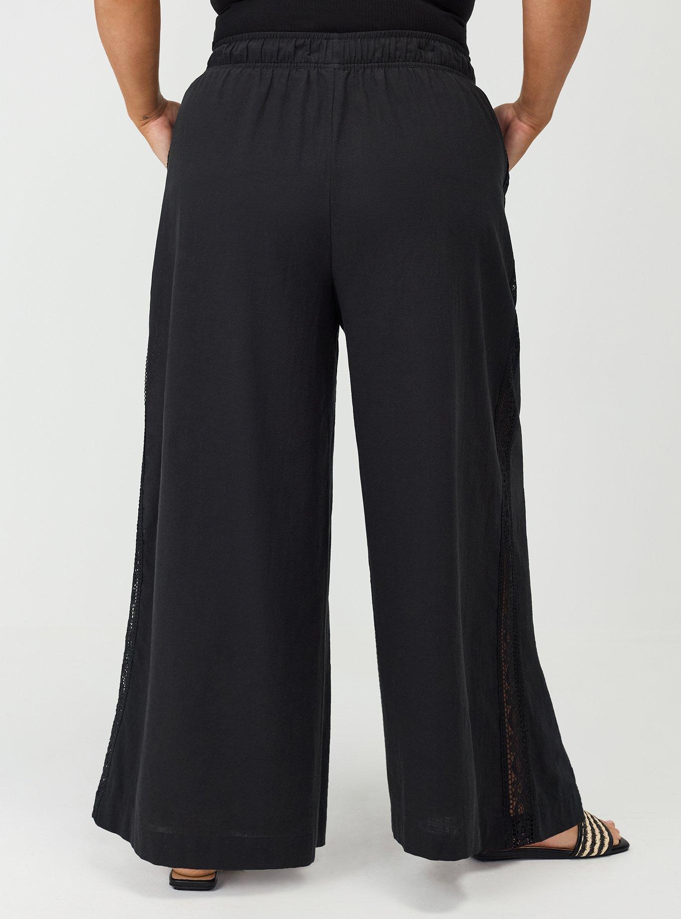 Pull-On Wide-Leg High-Rise Pant, DEEP BLACK, alternate