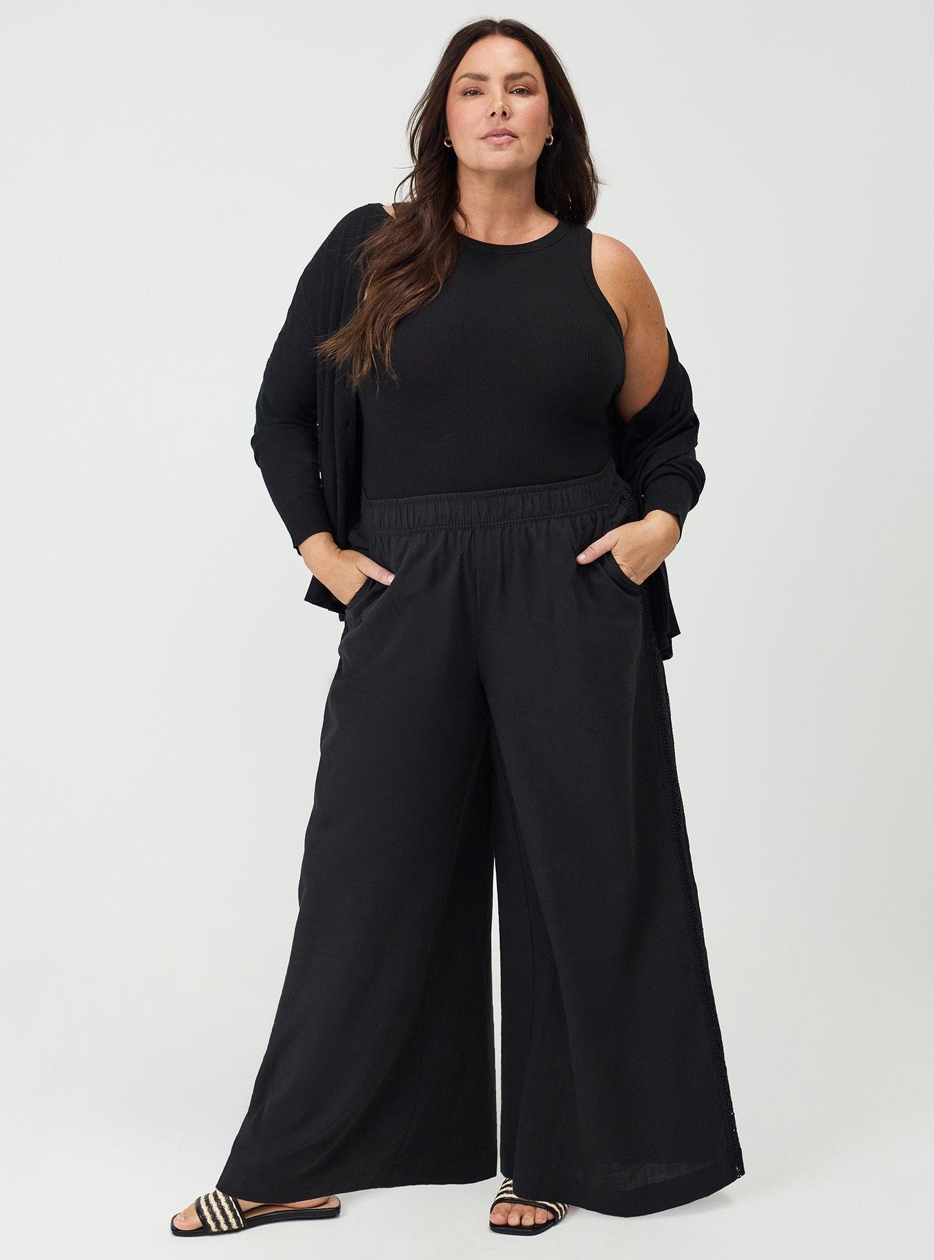 Pull-On Wide-Leg High-Rise Pant, DEEP BLACK, hi-res