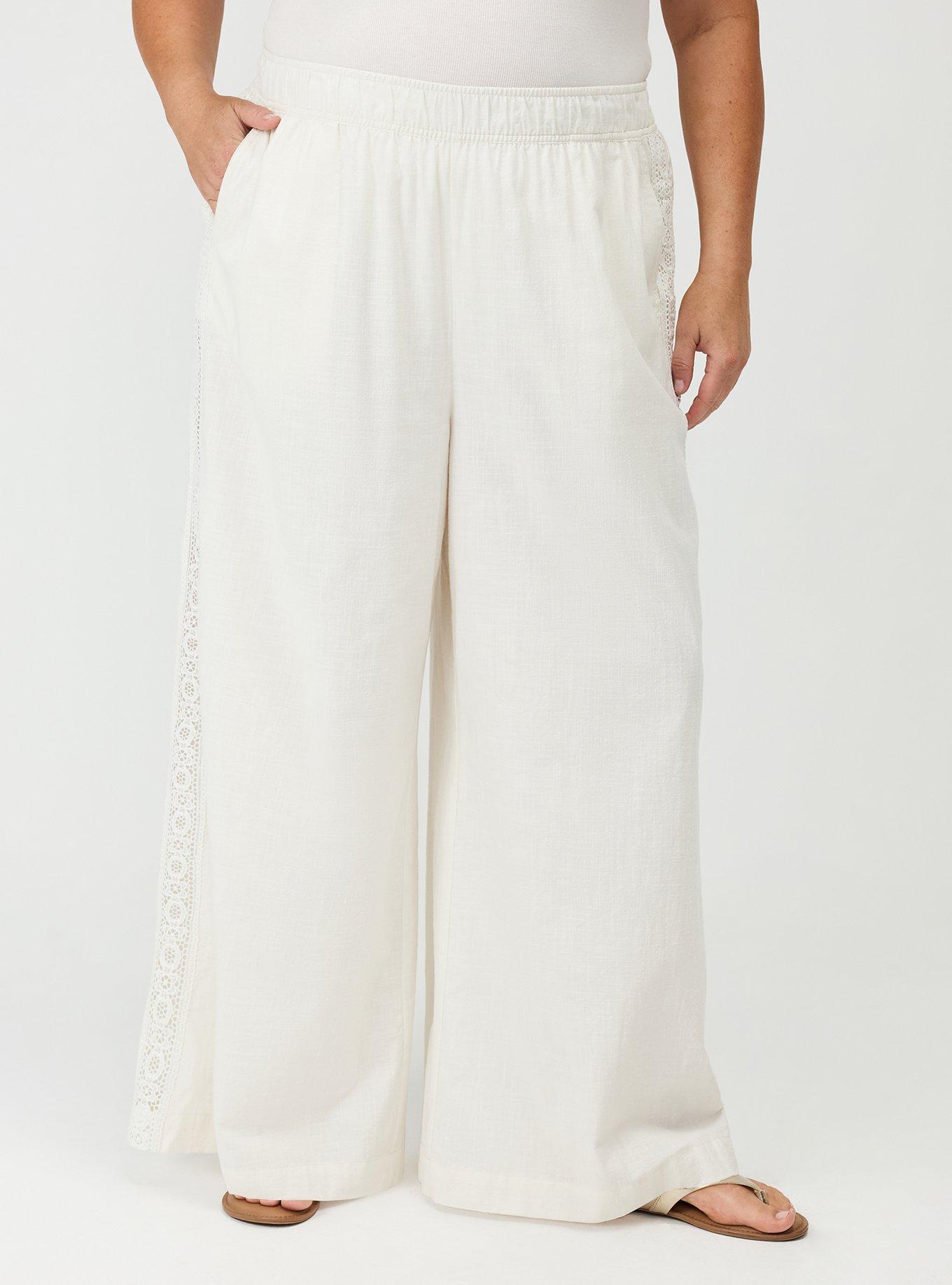 Plus Size - Pull-On Crochet Wide-Leg High-Rise Pant - Torrid