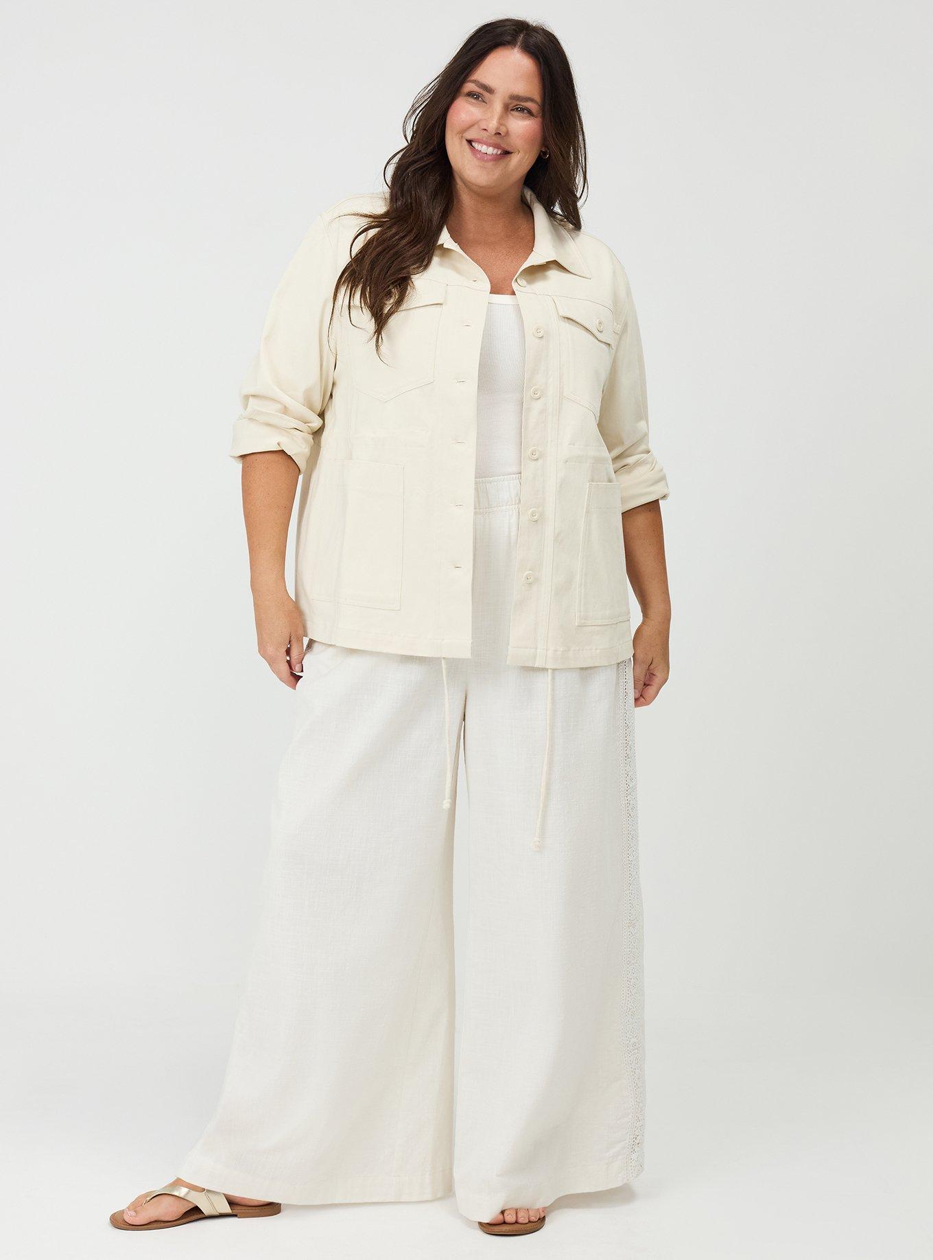 Plus Size - Pull-On Crochet Wide-Leg High-Rise Pant - Torrid