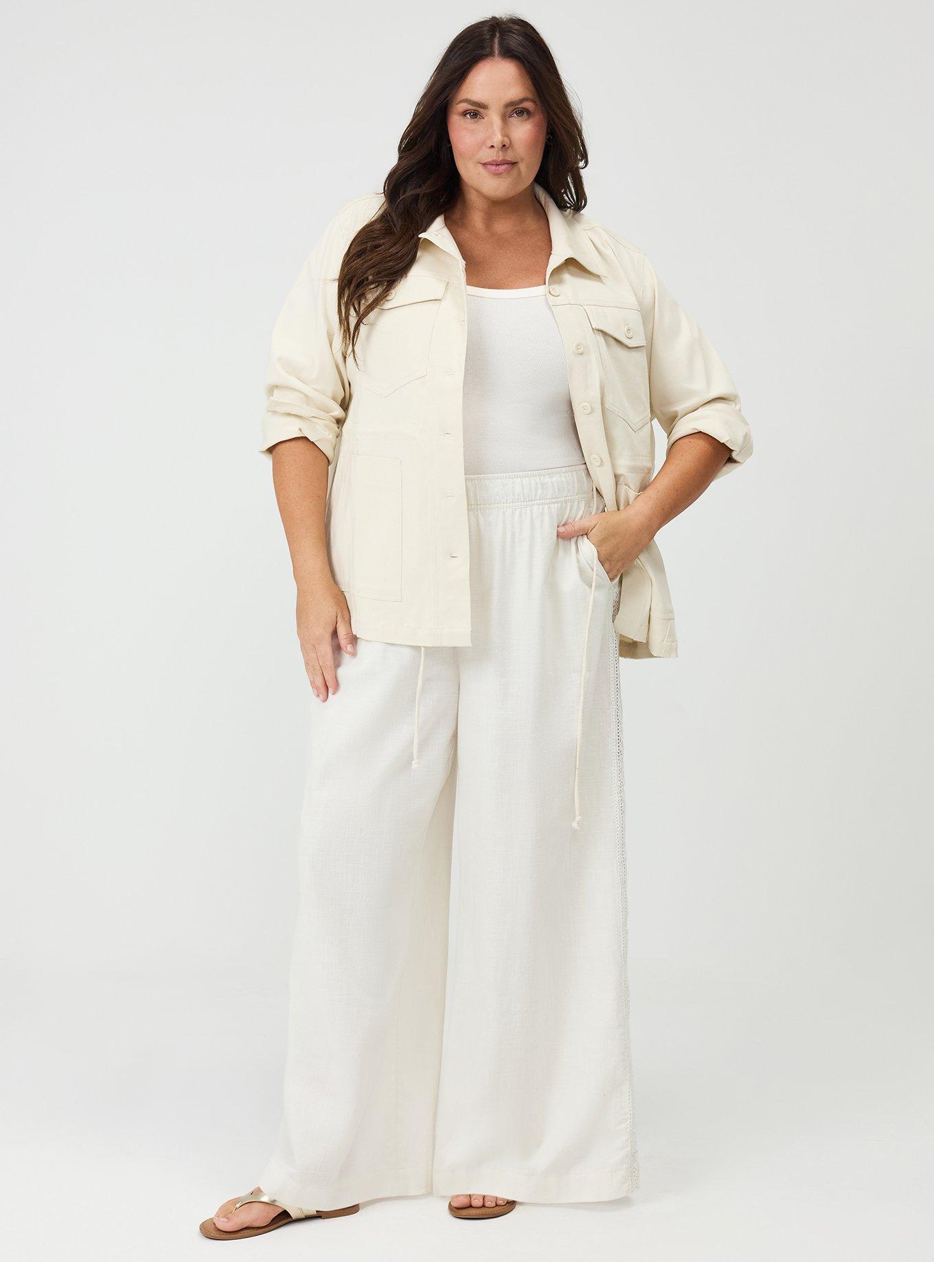 Plus Size - Pull-On Crochet Wide-Leg High-Rise Pant - Torrid