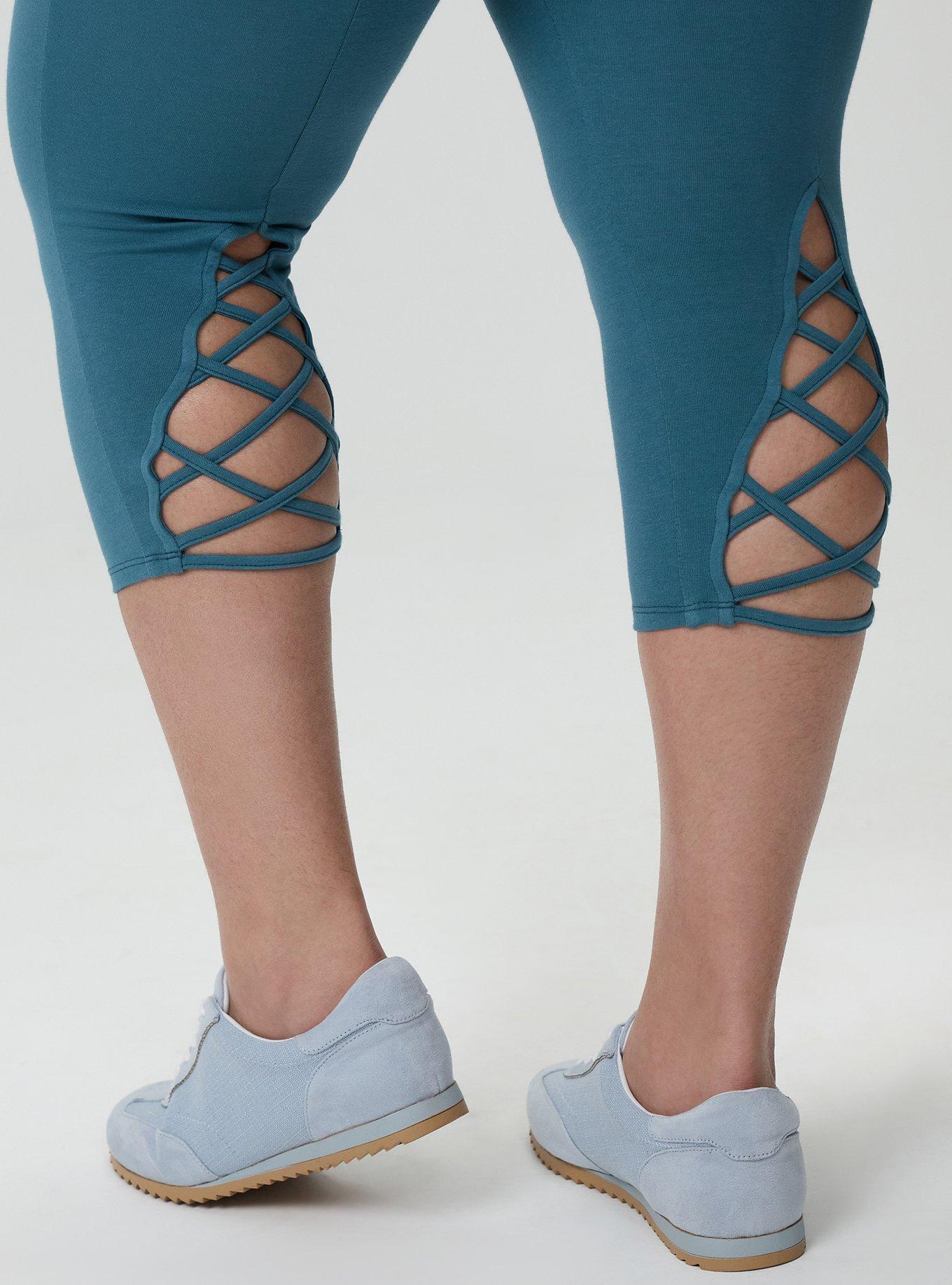 Capri Lace Back Detail Legging, MALLARD BLUE, alternate