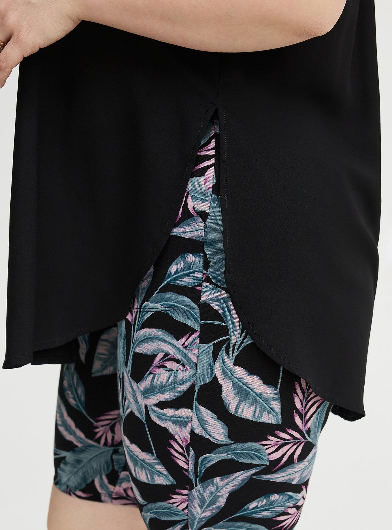 Challis Dolman Button Up Tunic Shirt, DEEP BLACK, alternate