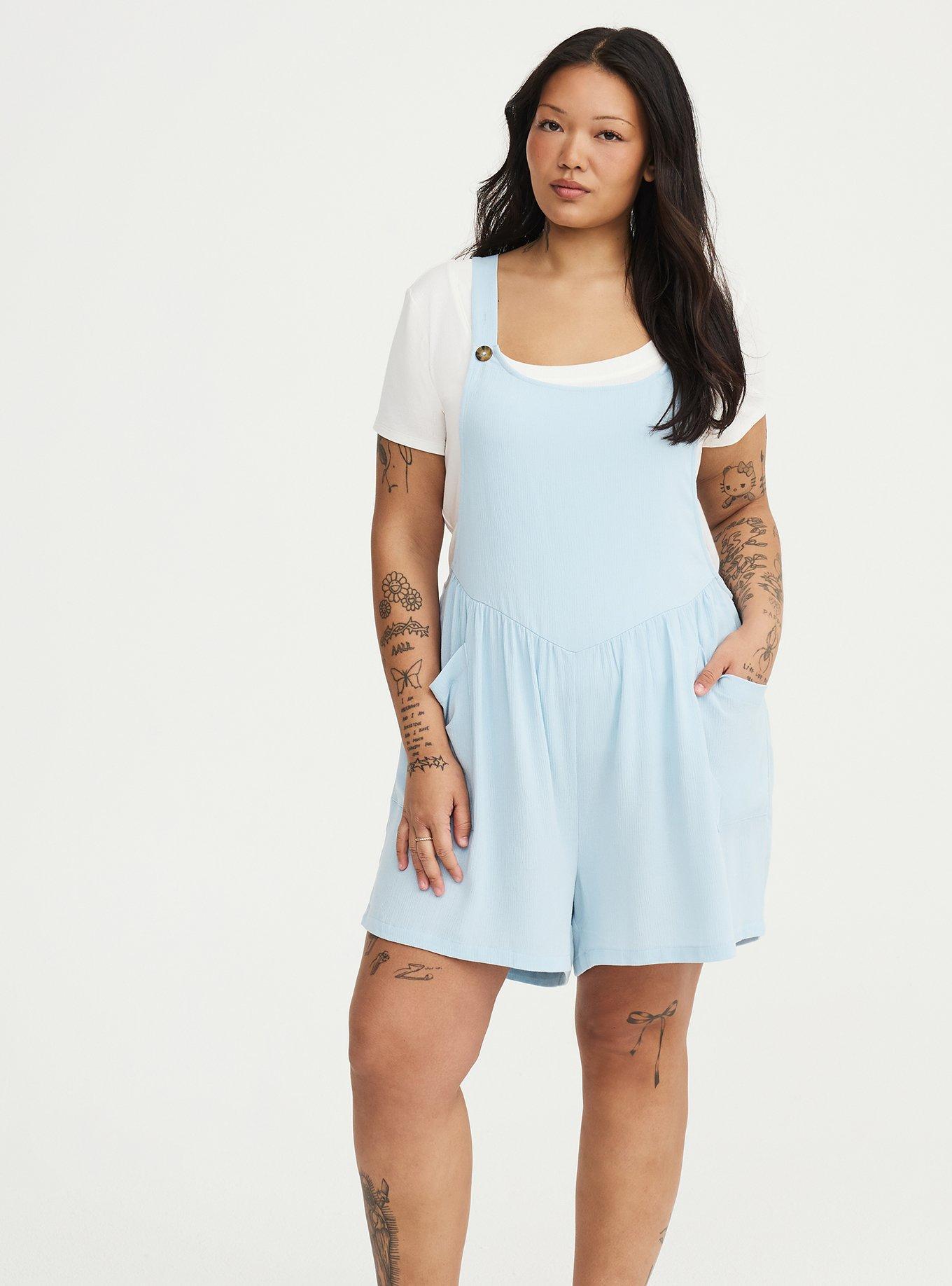 Washable Gauze Short Overall, ANGEL FALLS, alternate
