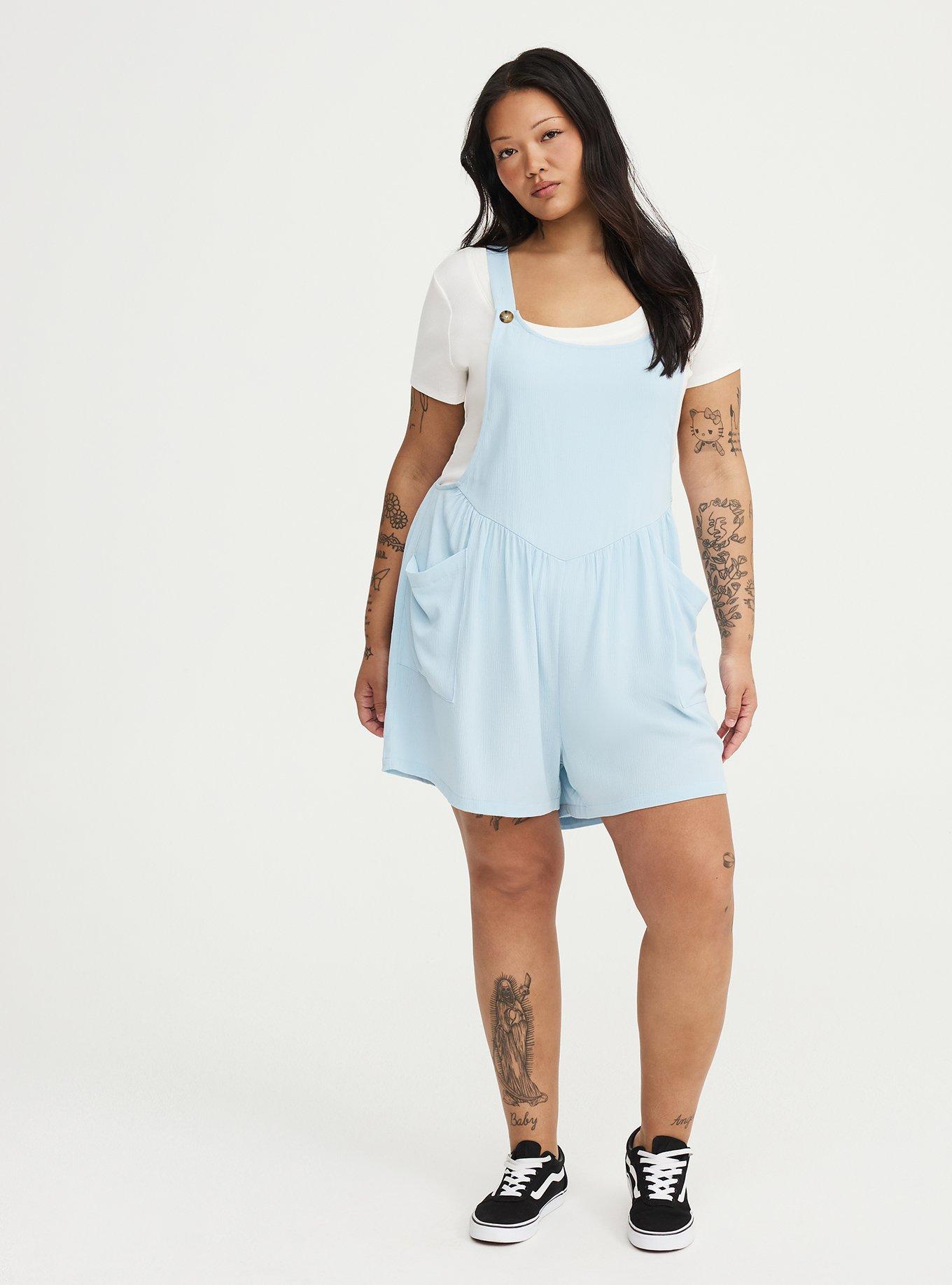 Washable Gauze Short Overall, ANGEL FALLS, alternate