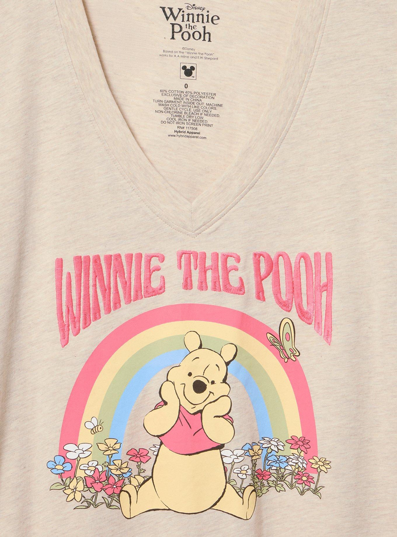 Disney Winnie The Pooh Classic Cotton V-Neck Tee, BE WHO YOU ARE POOH OATMEAL, alternate