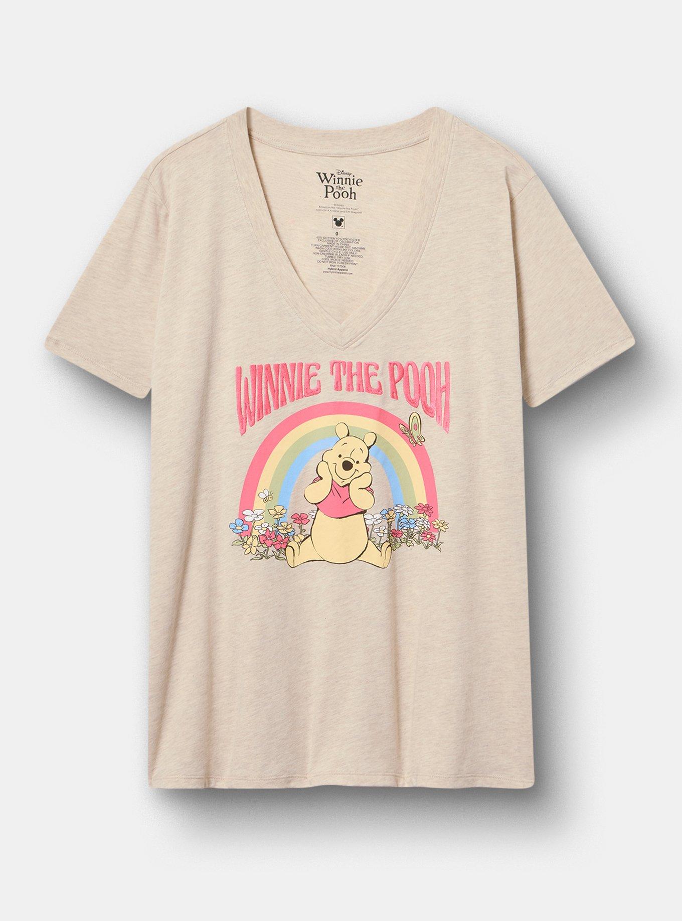 Disney Winnie The Pooh Classic Cotton V-Neck Tee, BE WHO YOU ARE POOH OATMEAL, hi-res