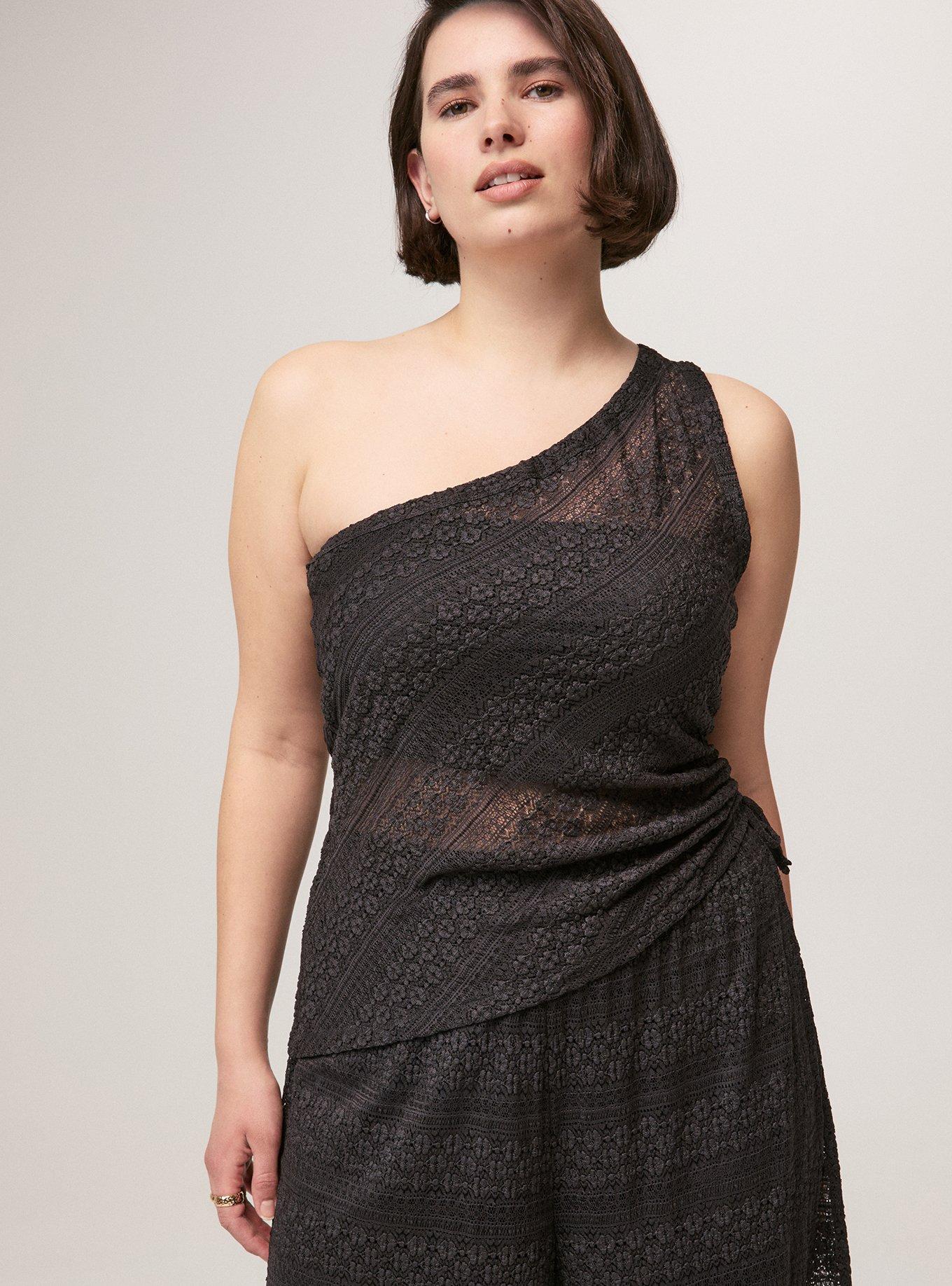 Festi One-Shoulder Ruched Top, PHANTOM, alternate