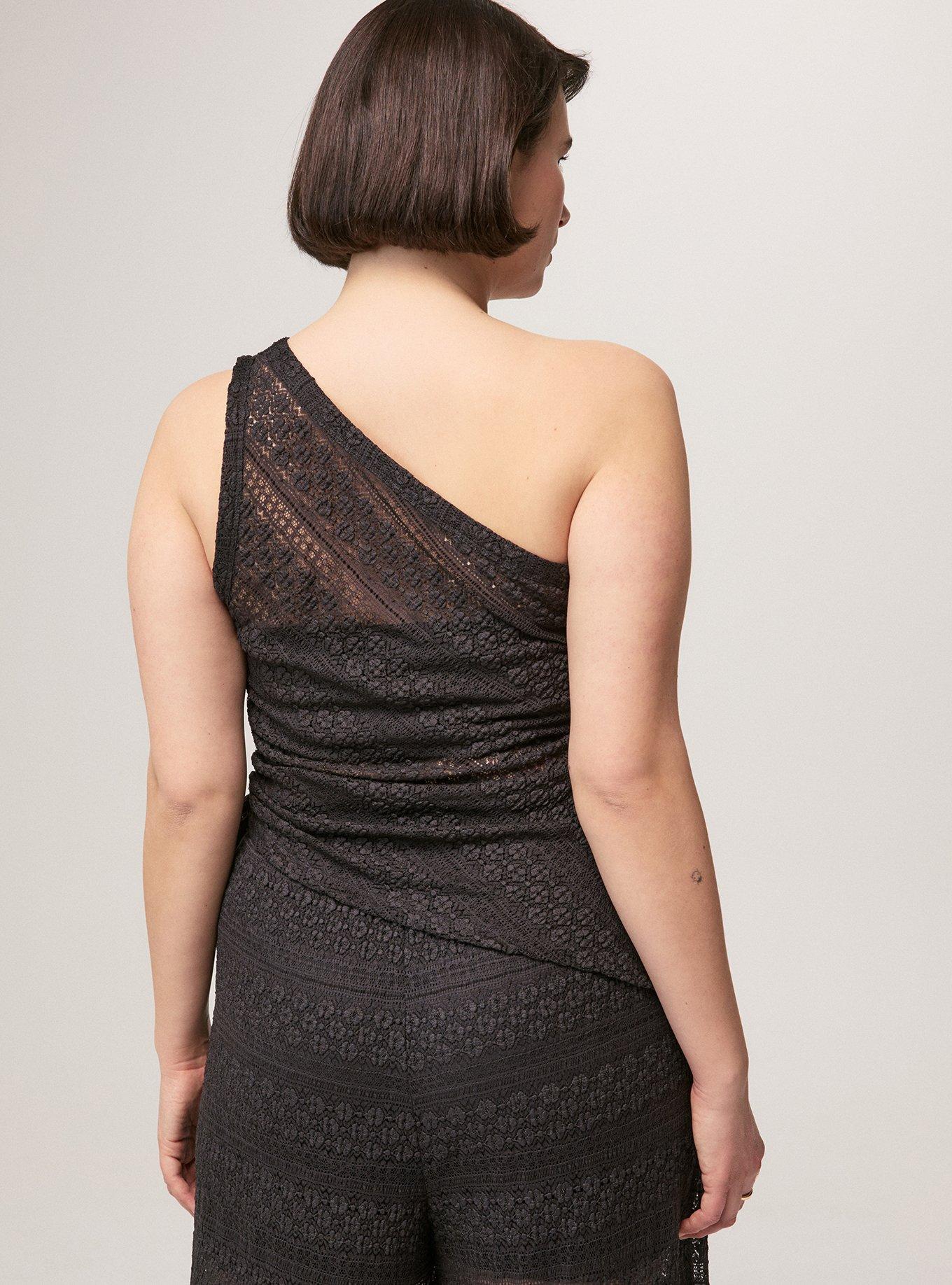 Festi One-Shoulder Ruched Top, PHANTOM, alternate