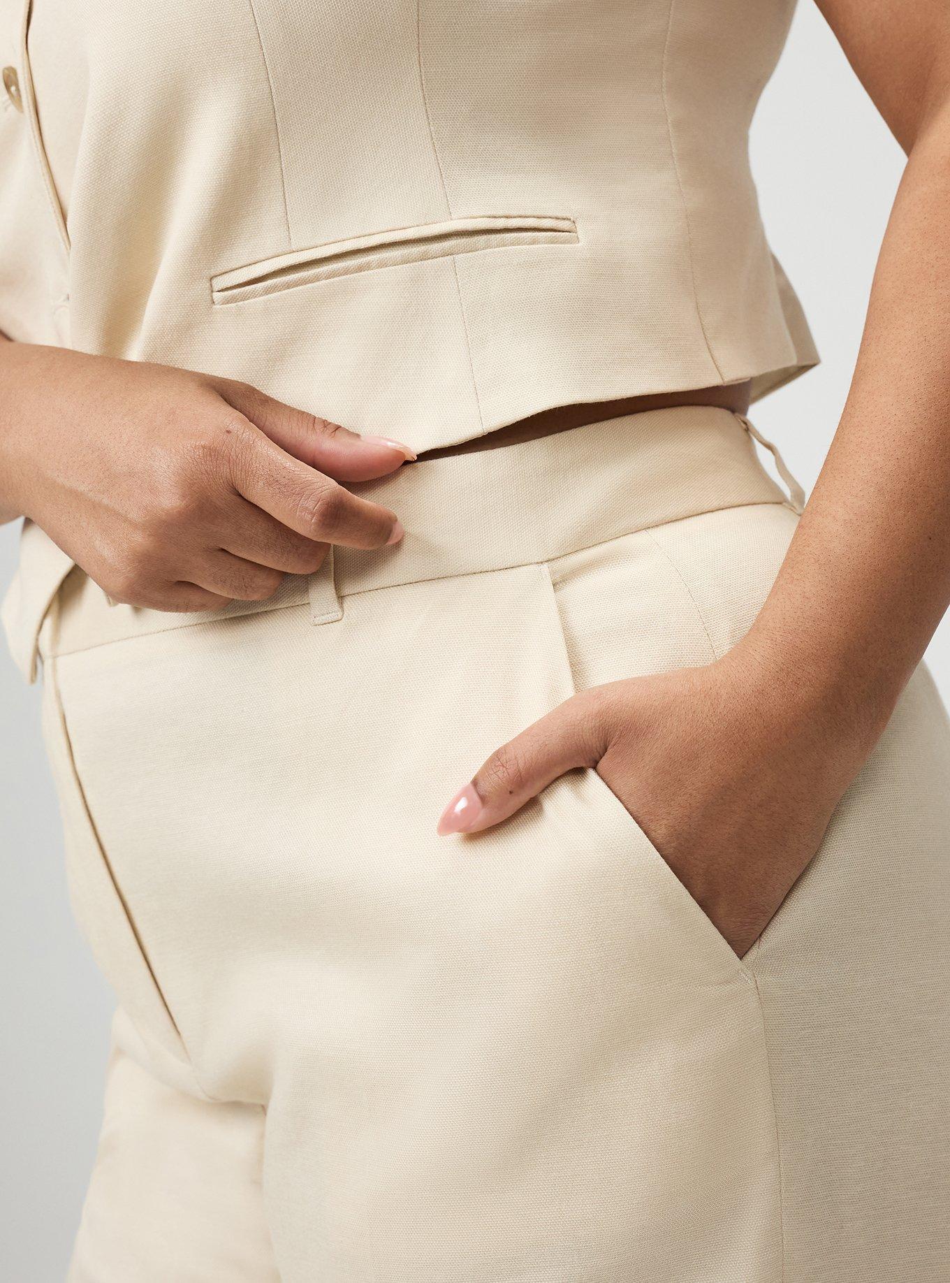 Studio Classic Linen Pant, CREME BRULEE, alternate