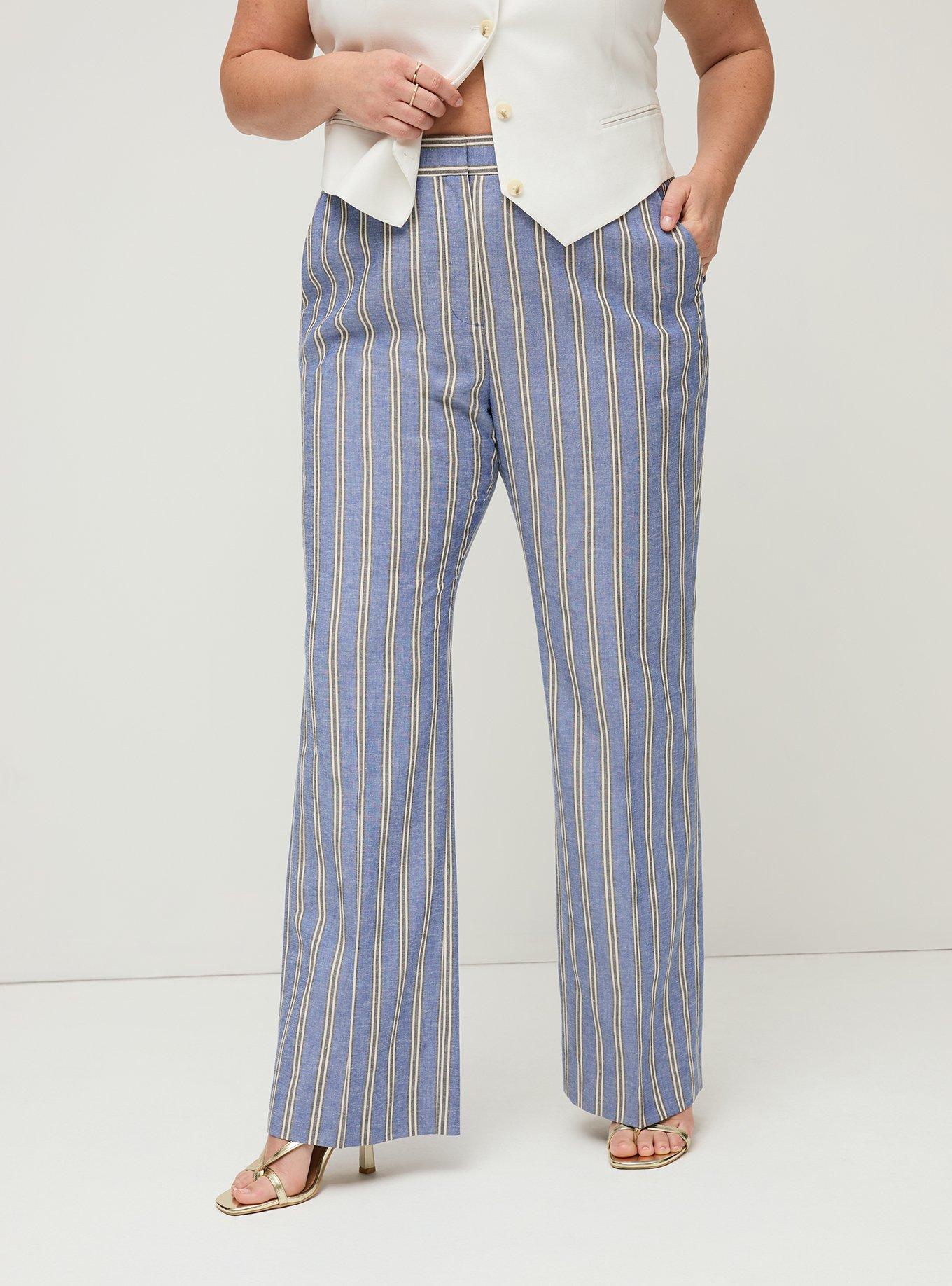 Studio Classic Linen Pant, GWEN STRIPE, alternate