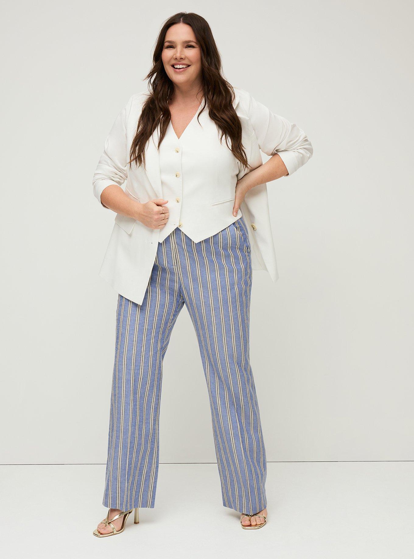 Studio Classic Linen Pant, GWEN STRIPE, hi-res