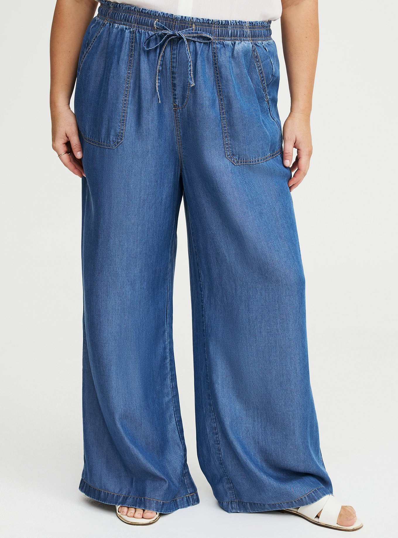 Plus Size - High-Rise Wide-Leg Lightweight Denim Jean - Torrid