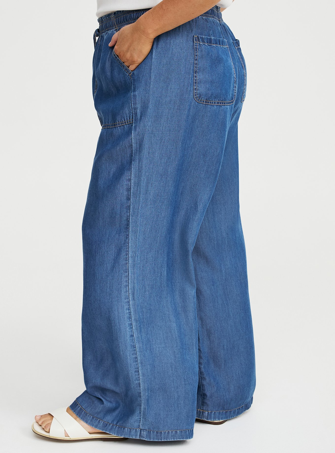 Plus Size - High-Rise Wide-Leg Lightweight Denim Jean - Torrid