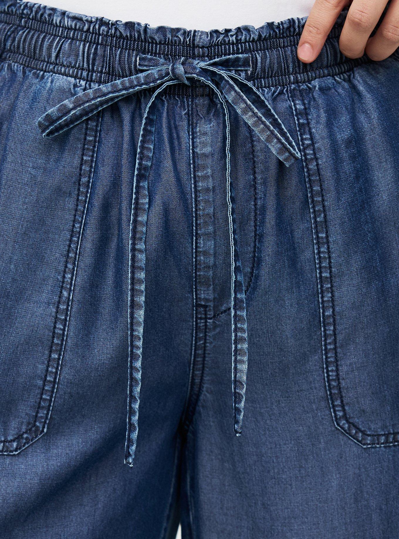 High-Rise Wide-Leg Lightweight Denim Jean, DARK TONAL, alternate