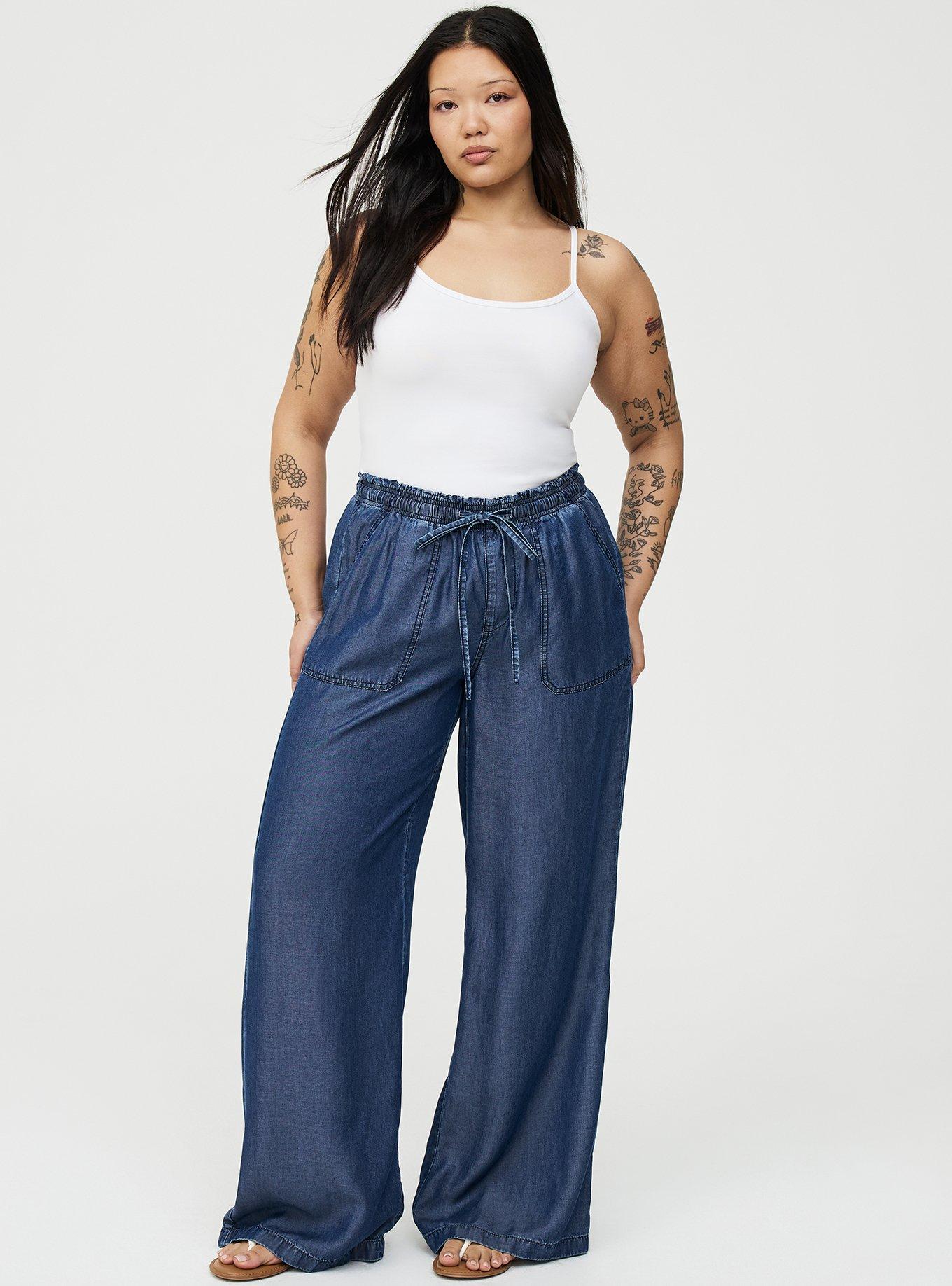 High-Rise Wide-Leg Lightweight Denim Jean, DARK TONAL, hi-res