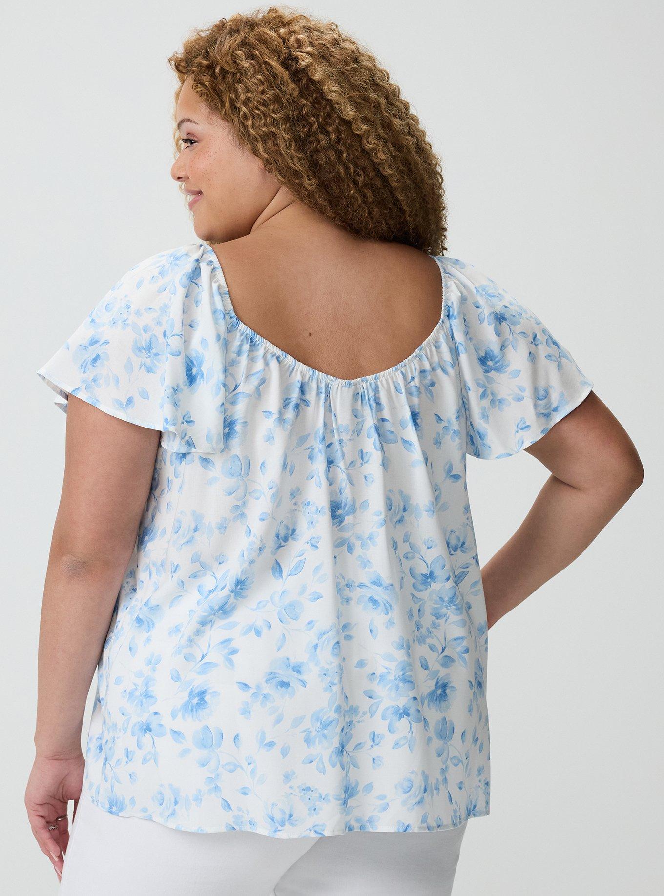 Pintuck Challis Top, FLORENCE FLORAL BLANC DE BLANC, alternate