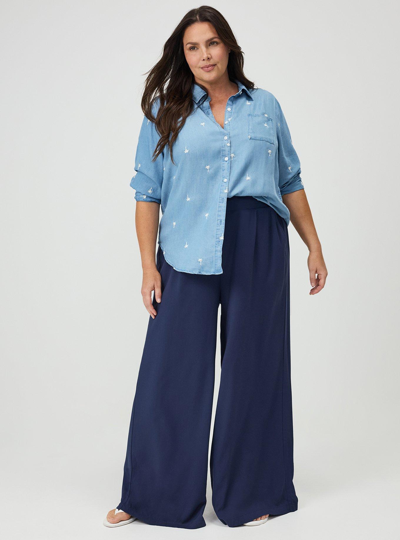 Lizzie Embroidered Shirt, LIGHT WASH, alternate