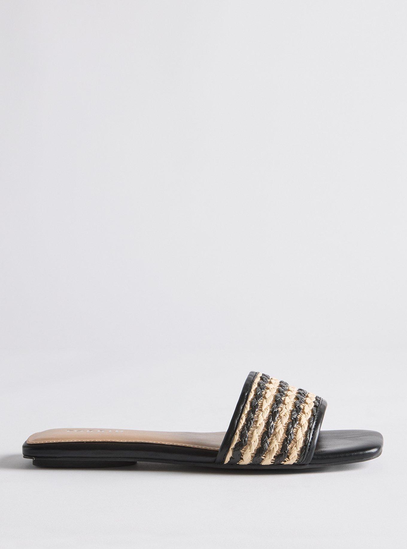 Raffia Slide (WW), BLACK, alternate
