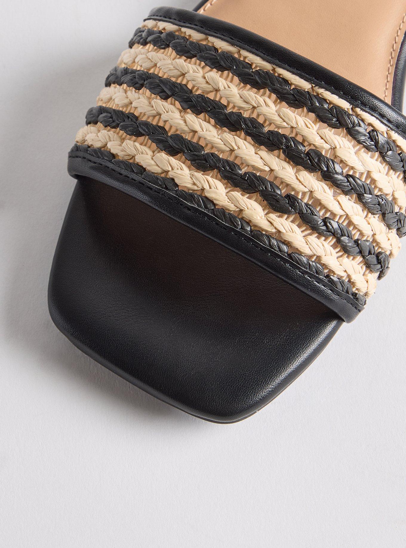 Raffia Slide (WW), BLACK, alternate